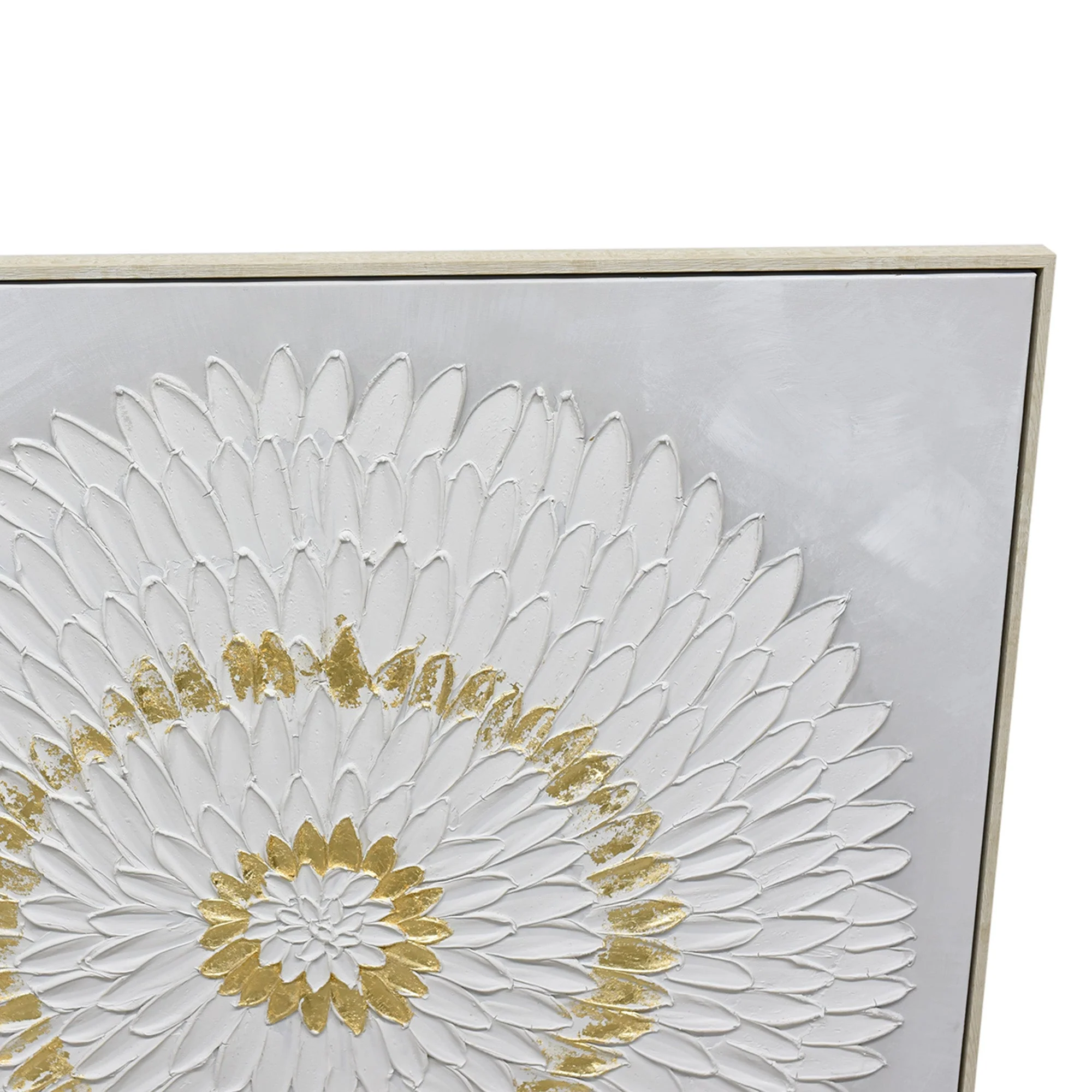 100X100cm Lustrous Celestial Harmony Light Wood Framed Hand Painted Canvas Wall Art - Image 10