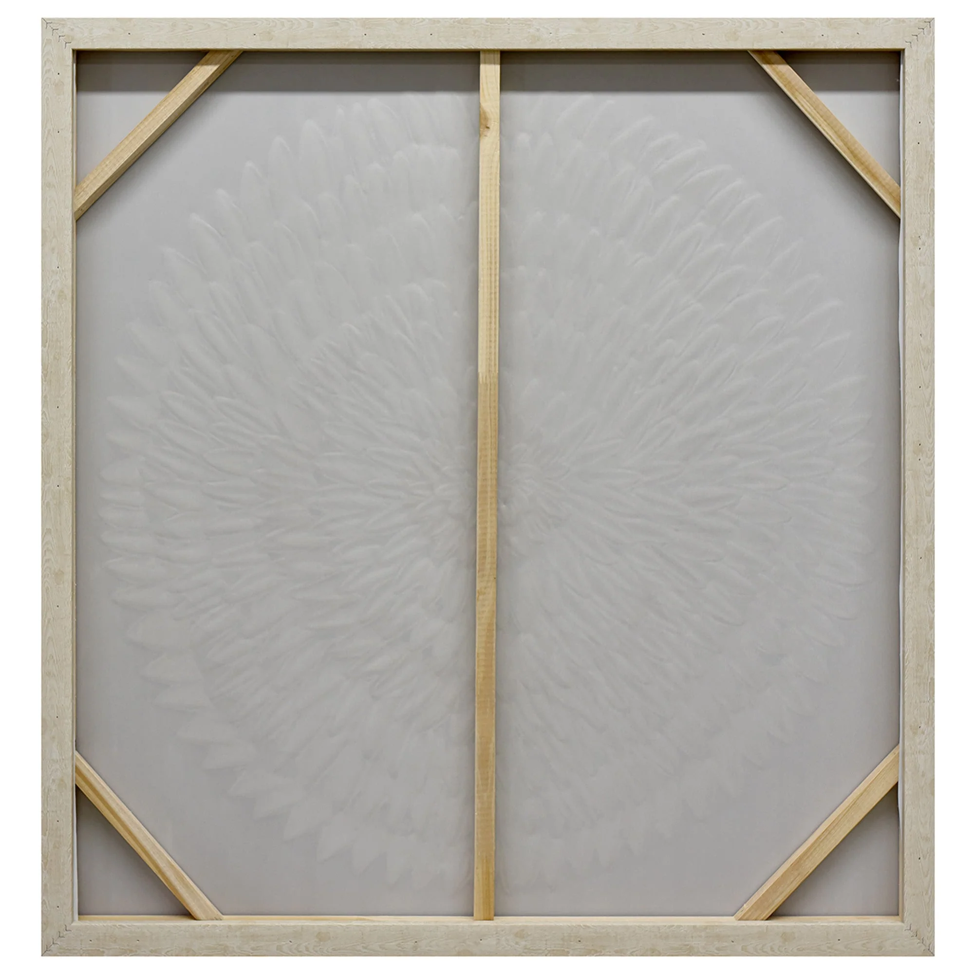 100X100cm Lustrous Celestial Harmony Light Wood Framed Hand Painted Canvas Wall Art - Image 4