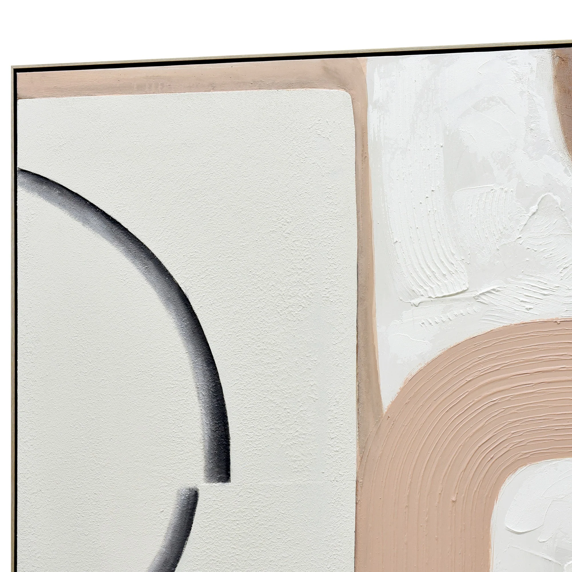 100X100cm Duality Dance Champagne Framed Hand Painted Canvas 3D Wall Art - Image 10
