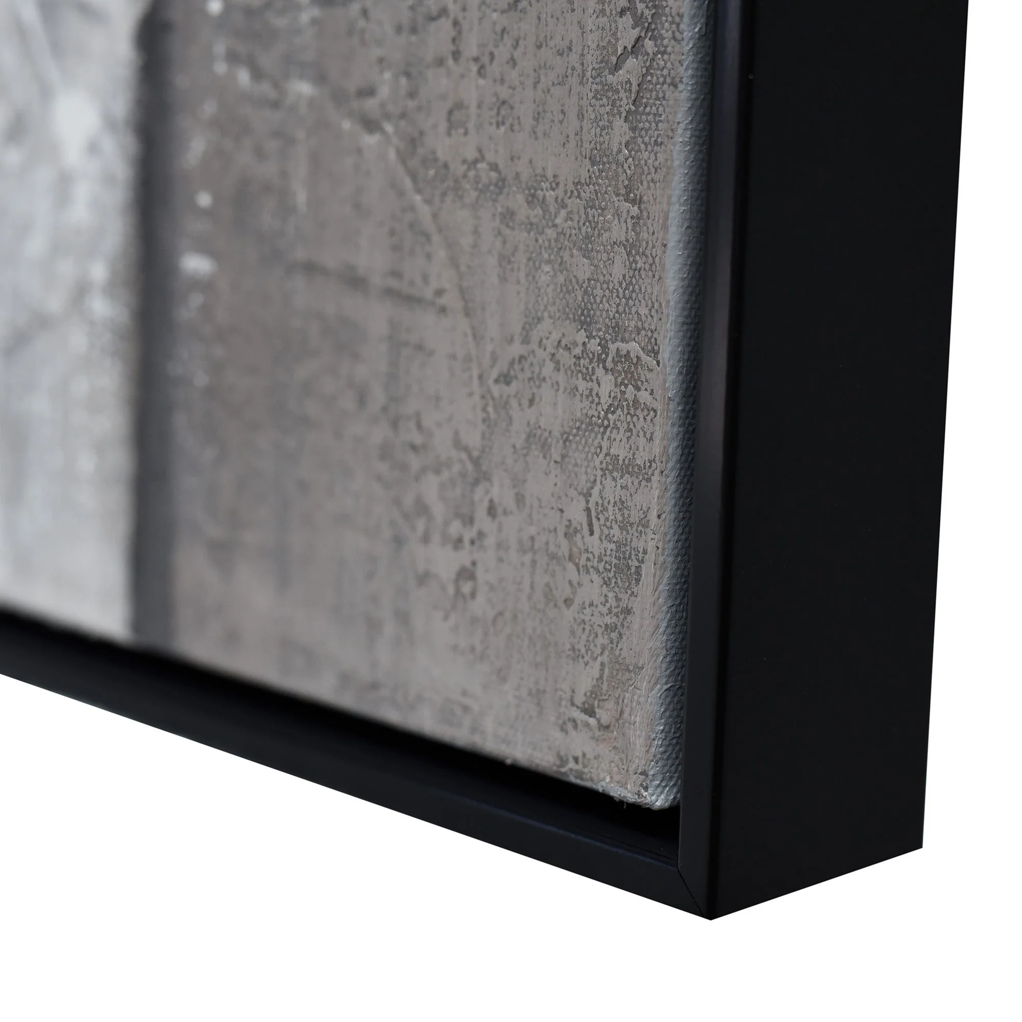 100X100cm Earthy Elegance Black Framed Hand Painted Canvas Wall Art - Image 7