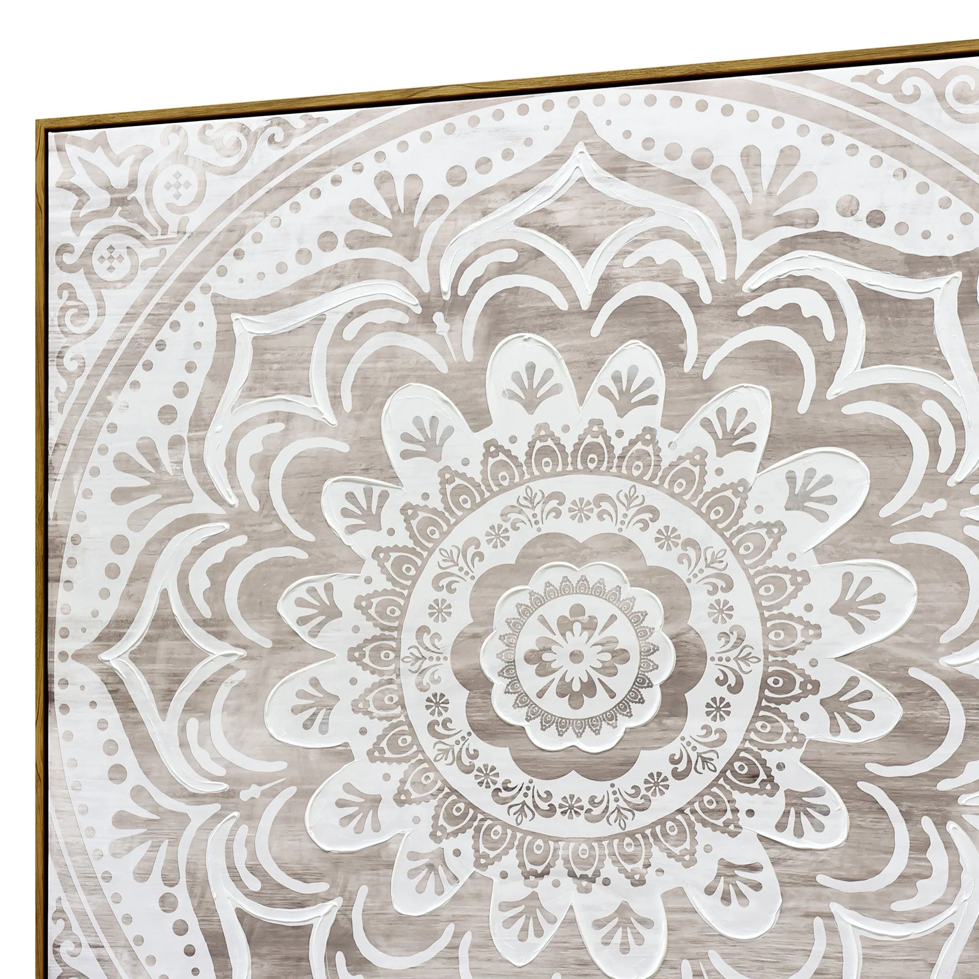 100X100cm Earthy Emanation Dark Wood Framed Canvas Wall Art - Image 10