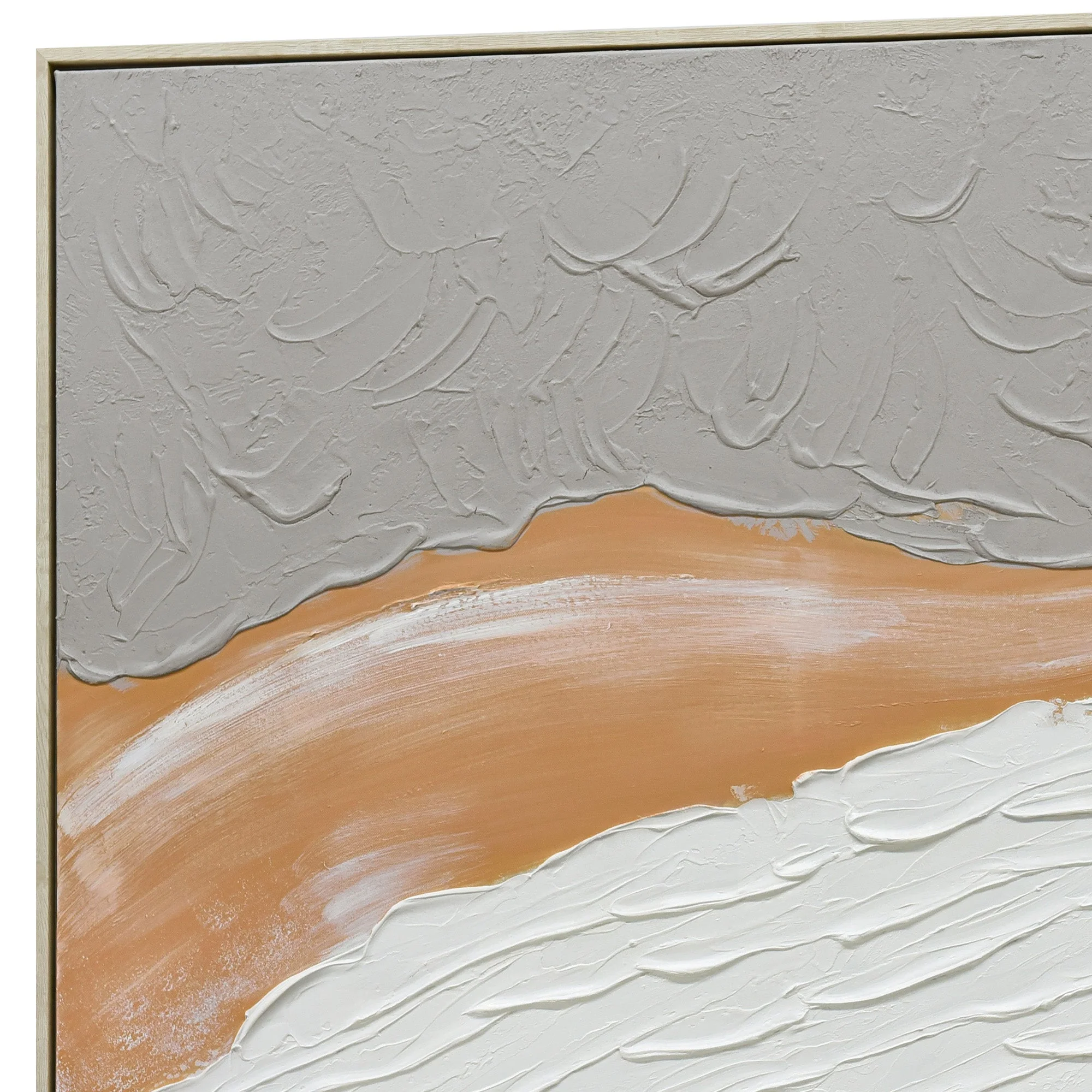 100X100cm Golden Divide Light Wood Framed Hand Painted Canvas Wall Art - Image 10