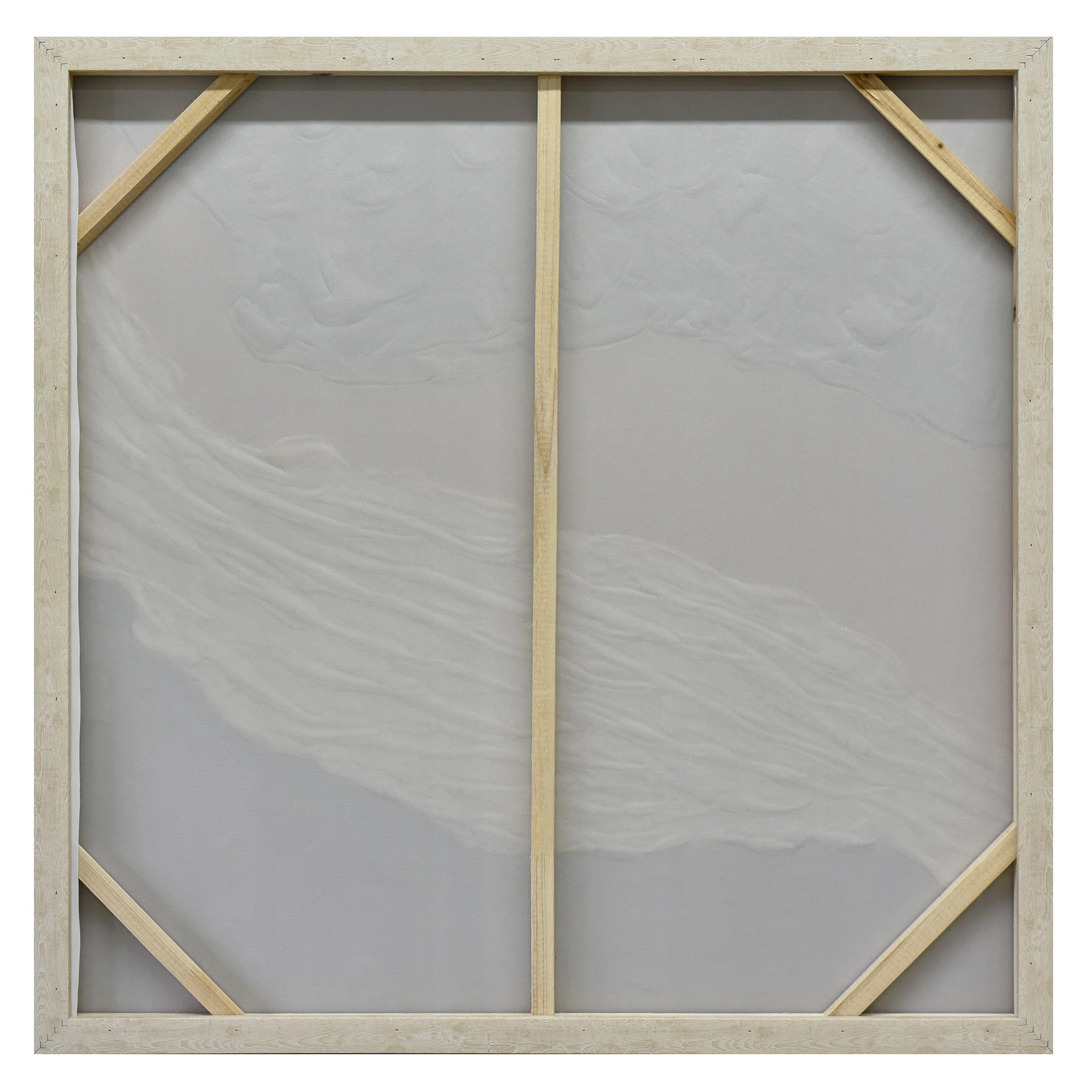100X100cm Golden Divide Light Wood Framed Hand Painted Canvas Wall Art - Image 4