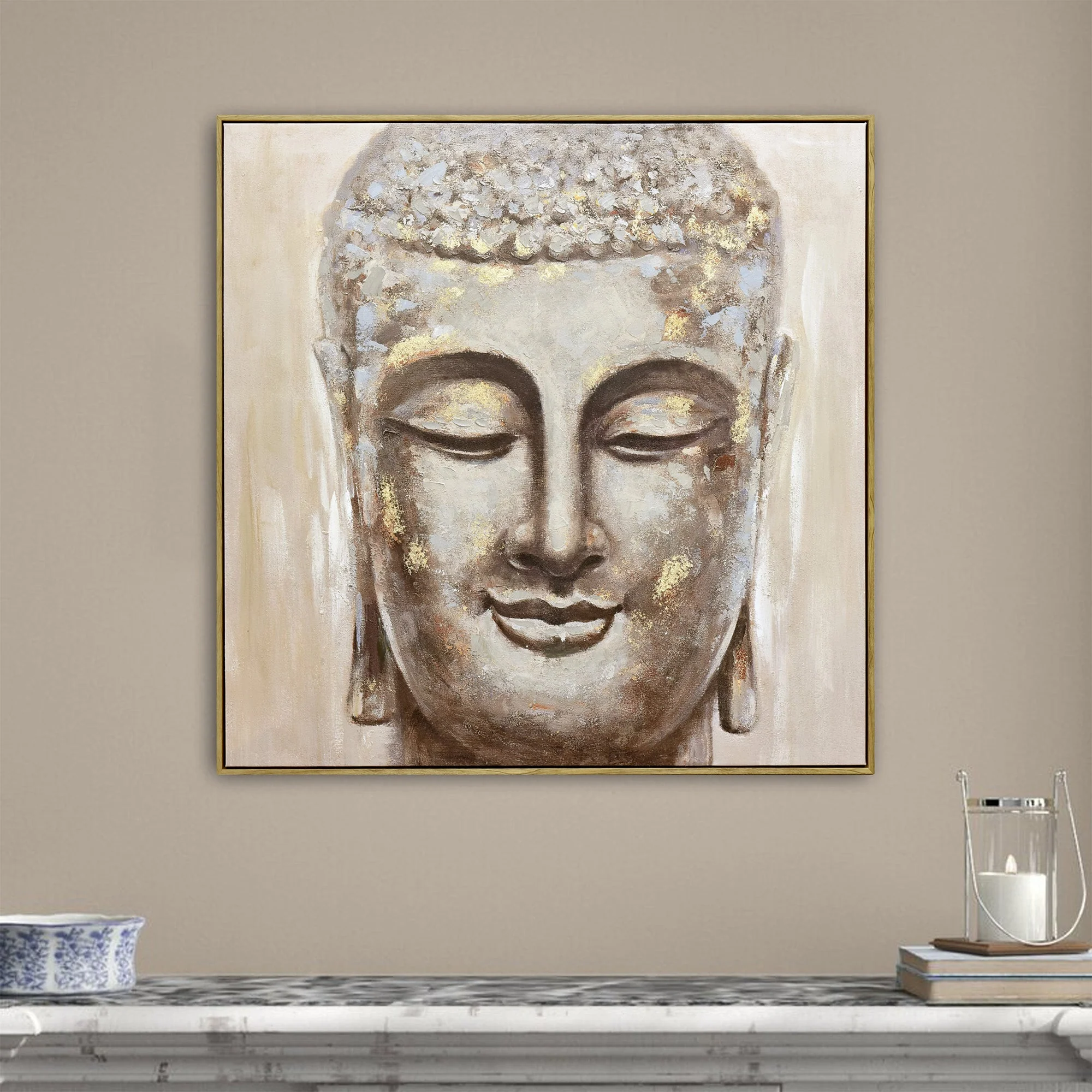 100X100cm Mystic Mettle Dark Wood Framed Canvas Wall Art - Image 3