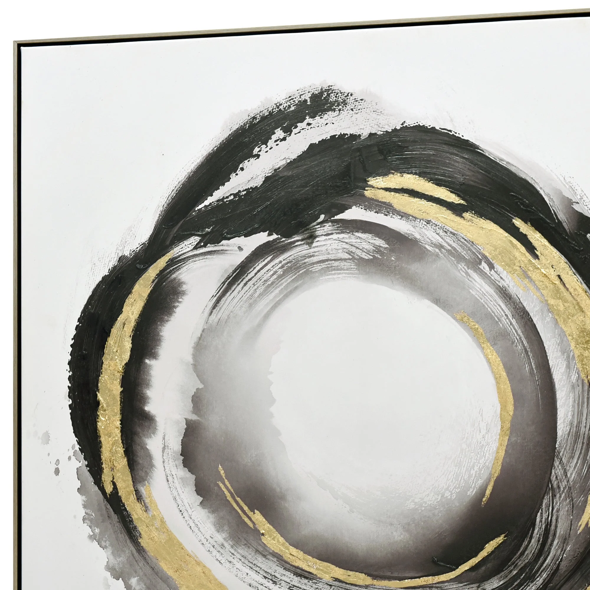 100X100cm Orbiting Elegance Champagne Framed Canvas Wall Art - Image 10