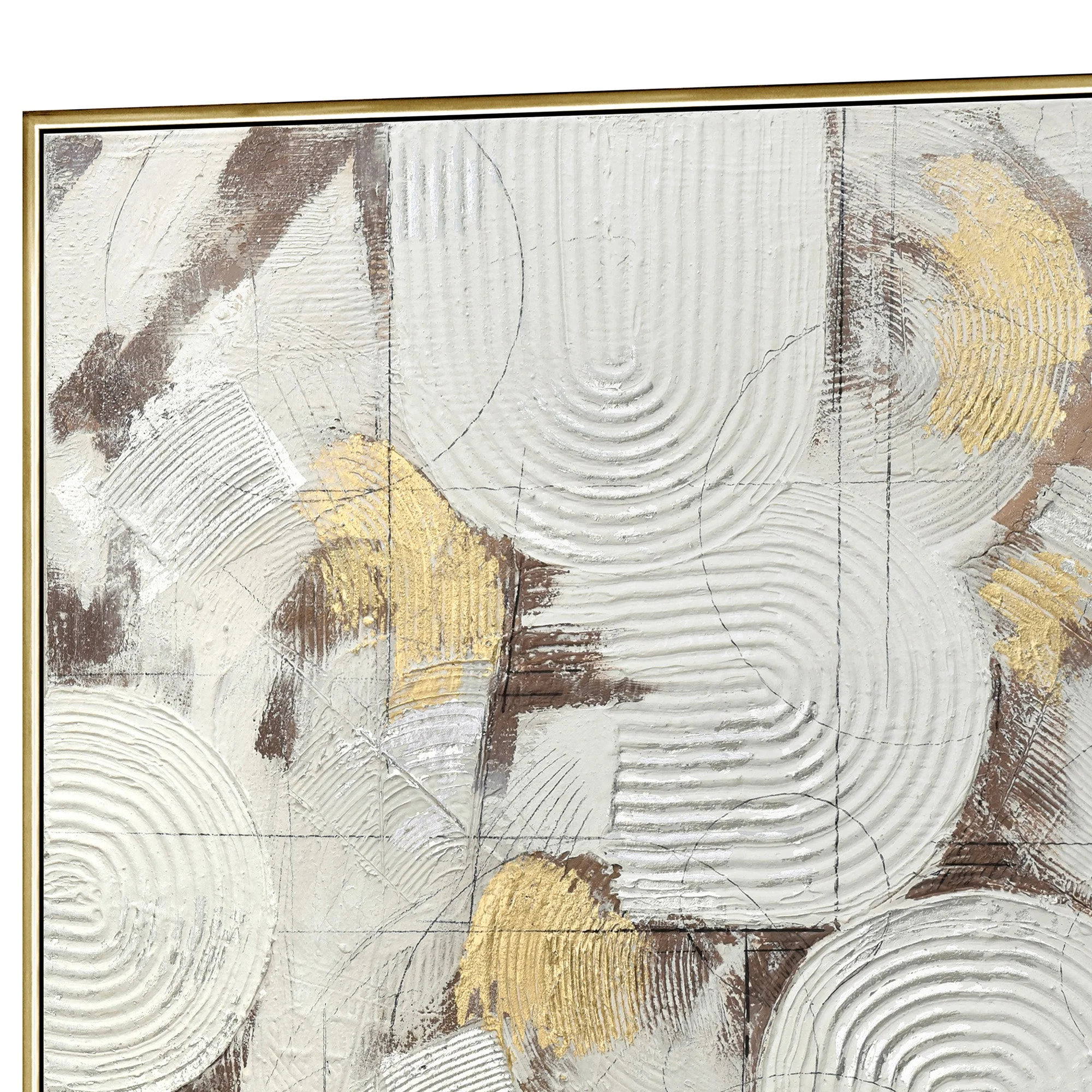 100X100cm Soft Essence Gold Framed Hand Painted Canvas Wall Art - Image 10