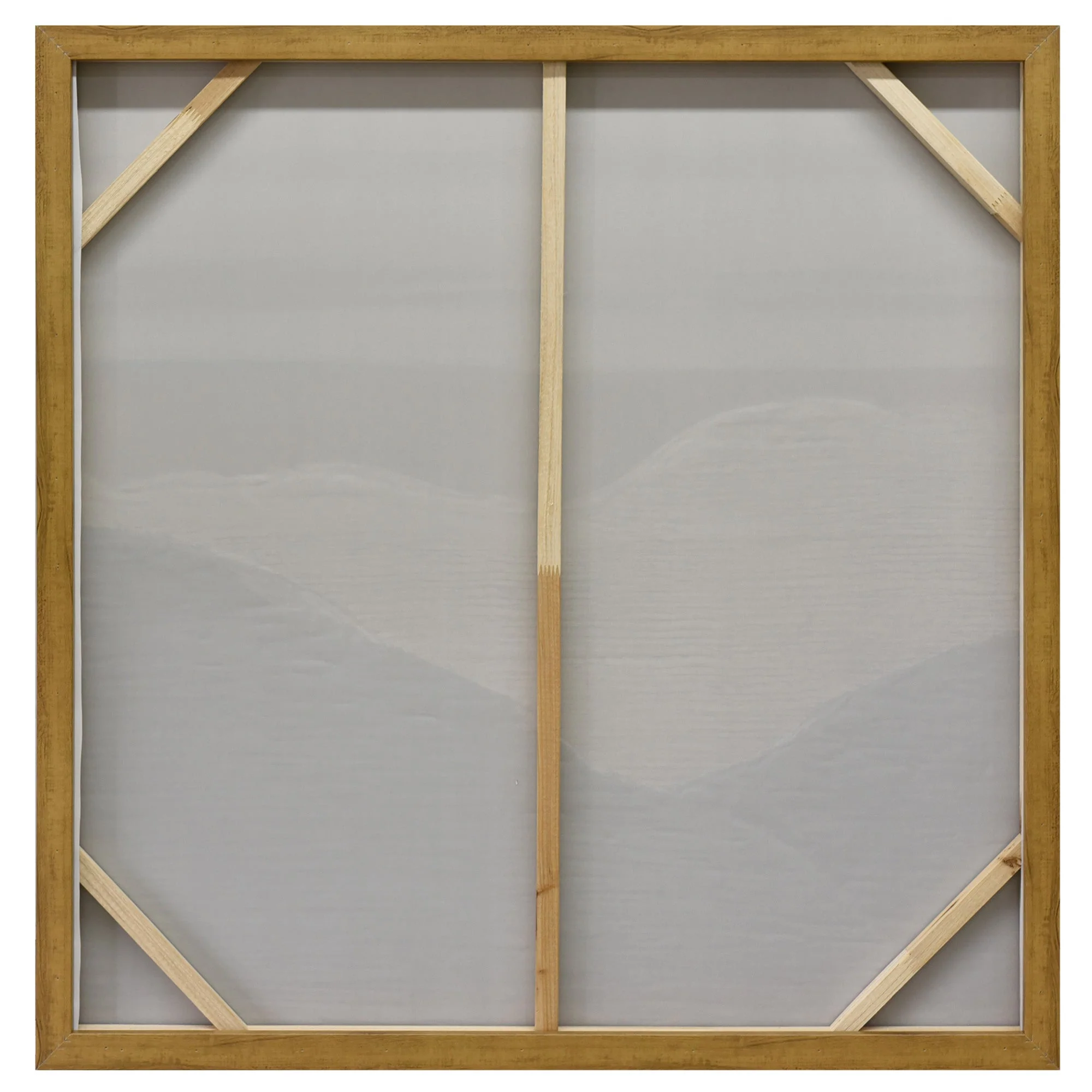 100X100cm Whispering Peaks of Tranquility Dark Wood Framed Hand Painted Canvas Wall Art - Image 4