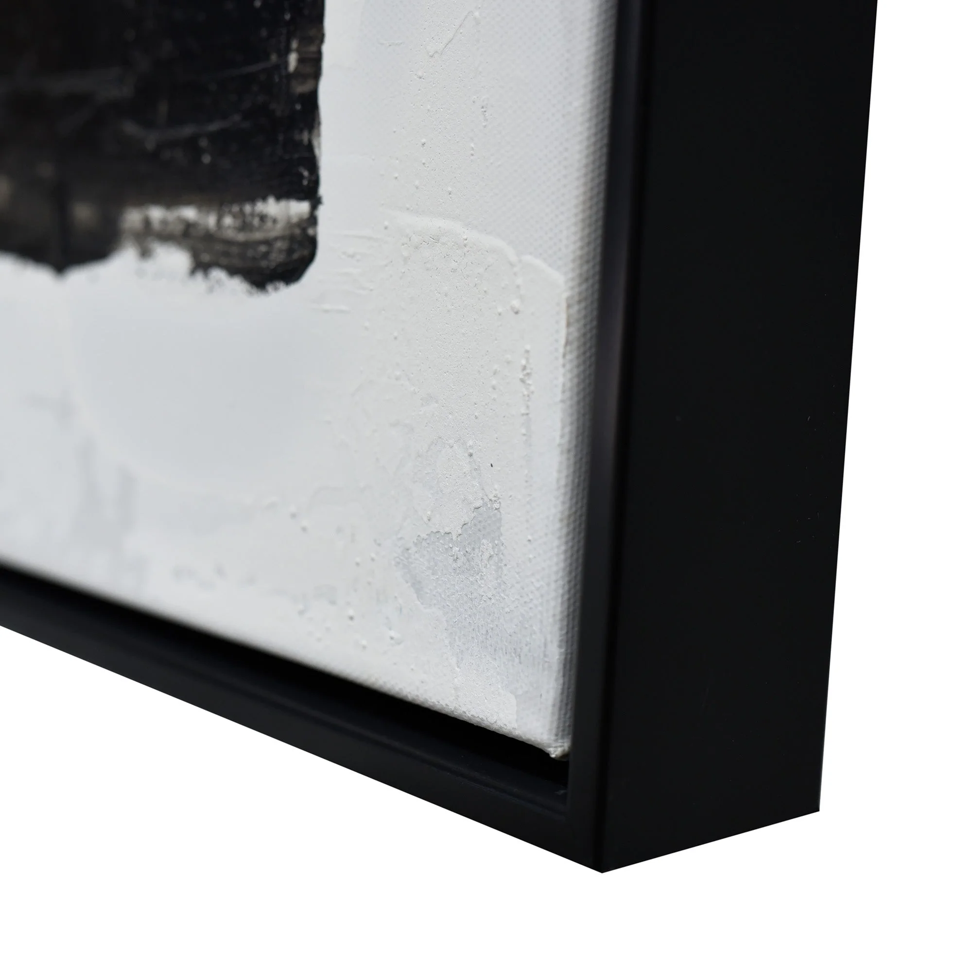 120X120cm Tonal Trilogy Black Framed Hand Painted Canvas Wall Art - Image 7