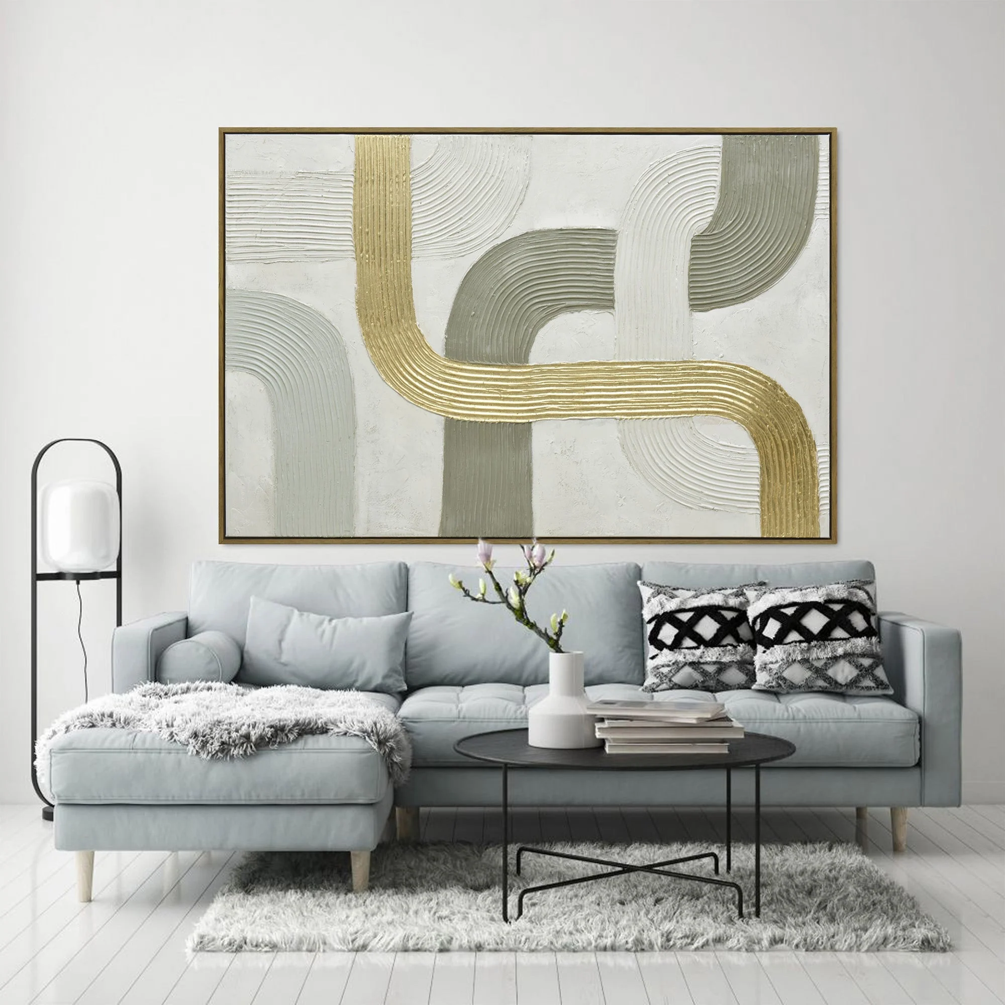 120X80cm Convergence of Destinies Dark Wood Framed Hand Painted Canvas Wall Art - Image 2