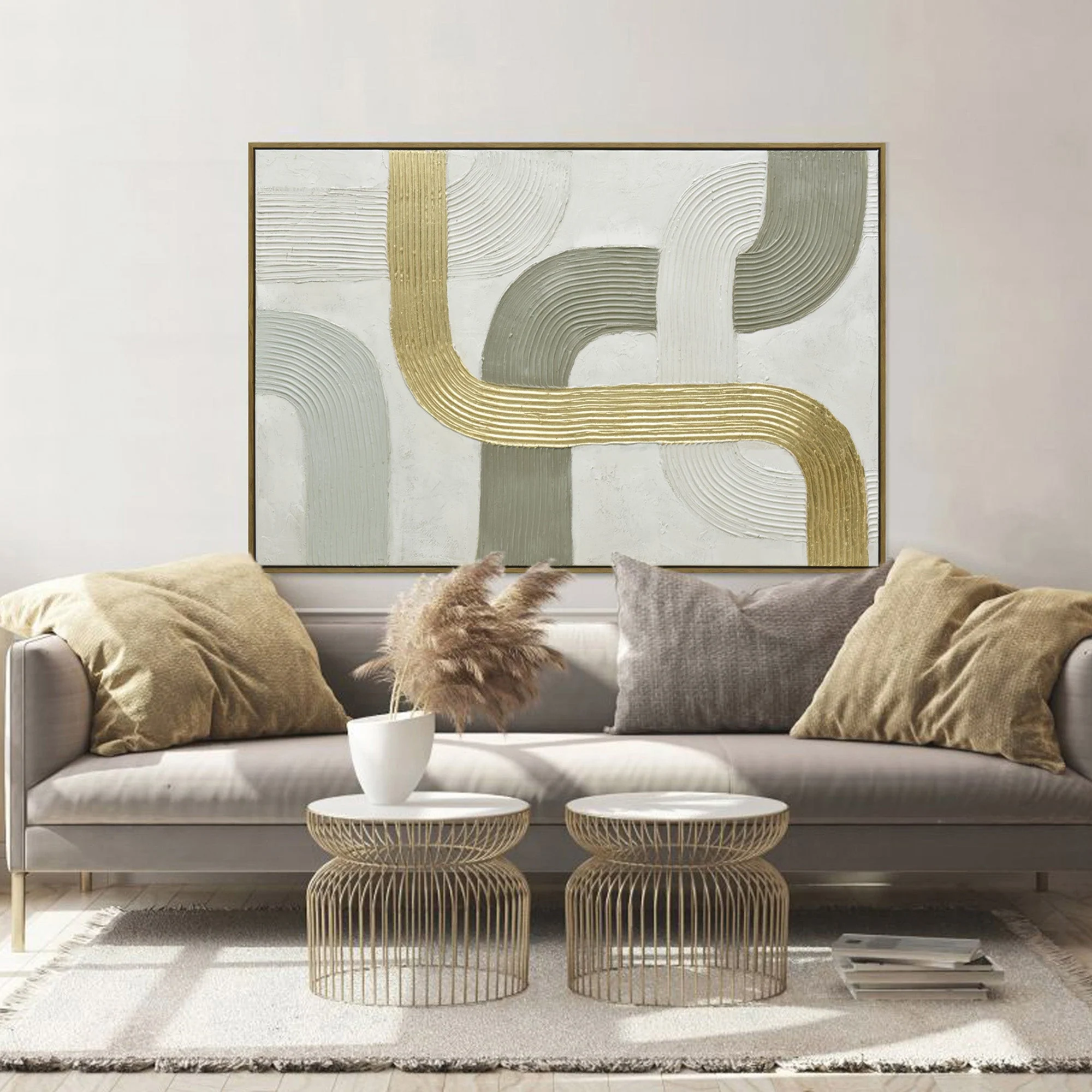 120X80cm Convergence of Destinies Dark Wood Framed Hand Painted Canvas Wall Art - Image 3