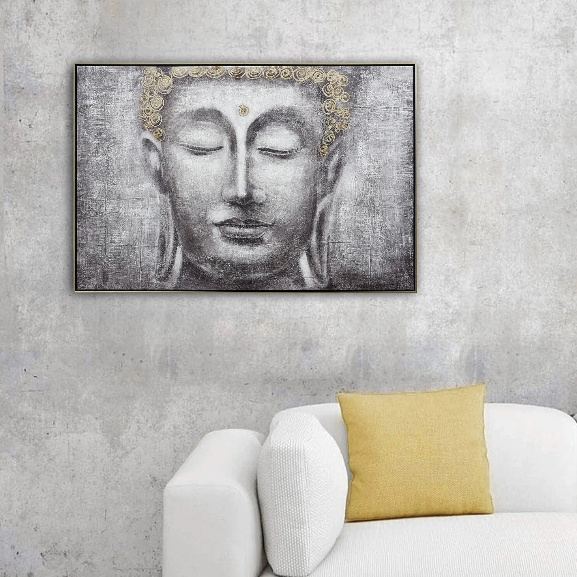 120X80cm Ethereal Enlightenment Champagne Framed Canvas Wall Art - Image 3