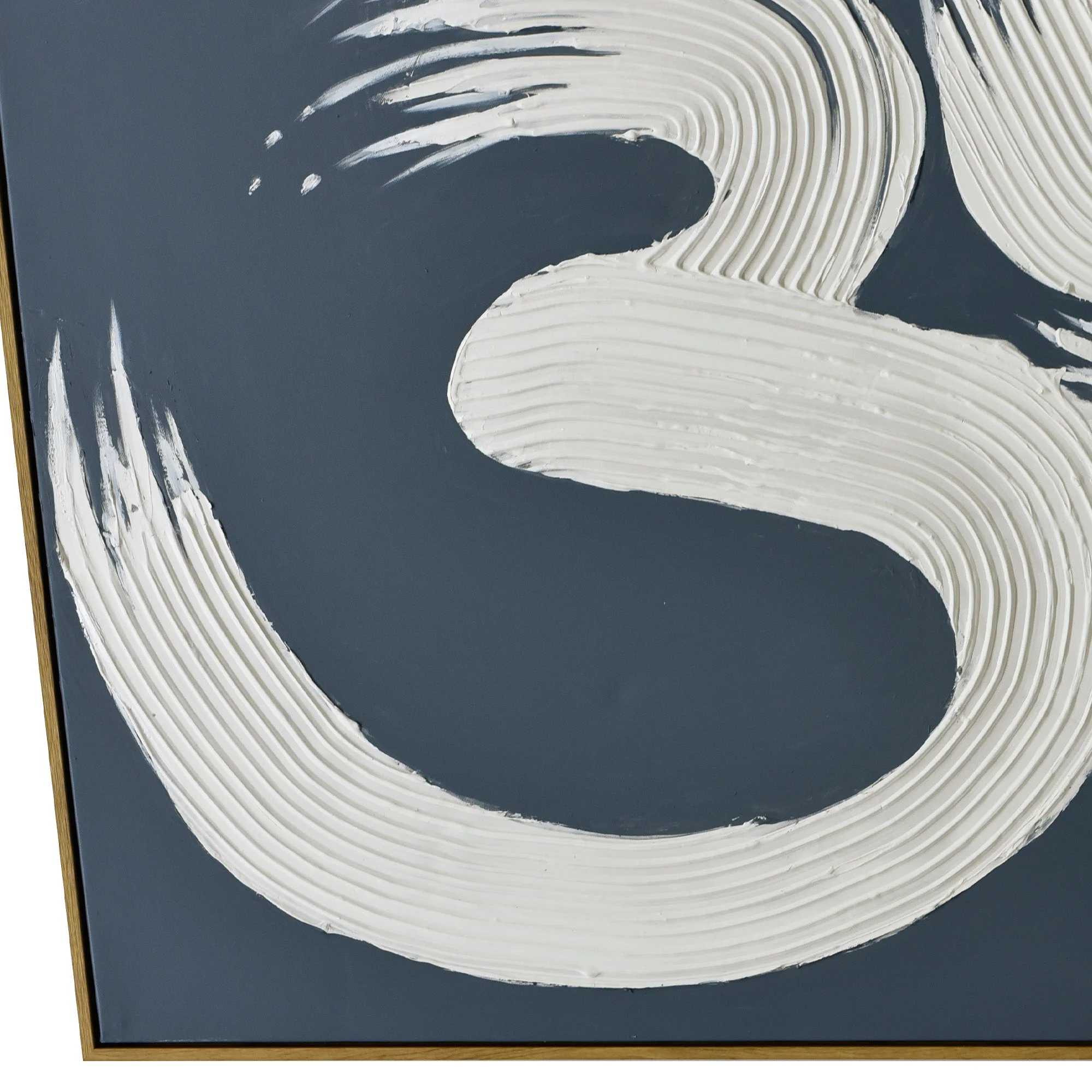 120X80cm Modern Mantra: Echoes of AUM Dark Wood Framed Hand Painted Canvas Wall Art - Image 9