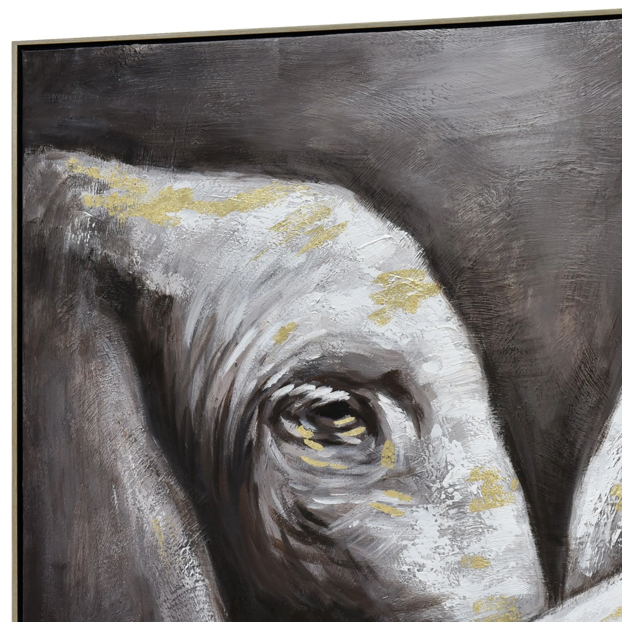 120X80cm Tusker Ties Champagne Framed Hand Painted Canvas Wall Art - Image 10