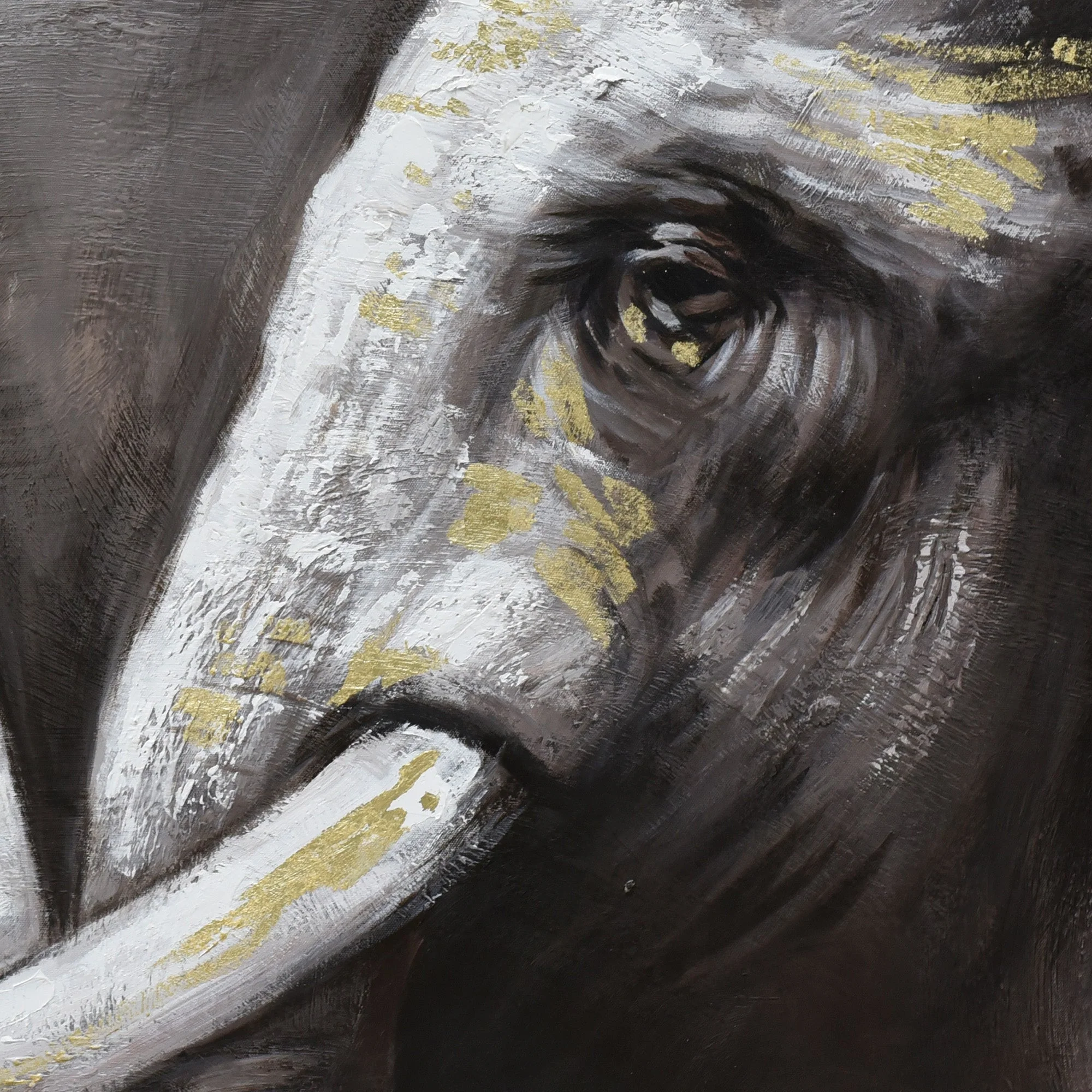 120X80cm Tusker Ties Champagne Framed Hand Painted Canvas Wall Art - Image 9