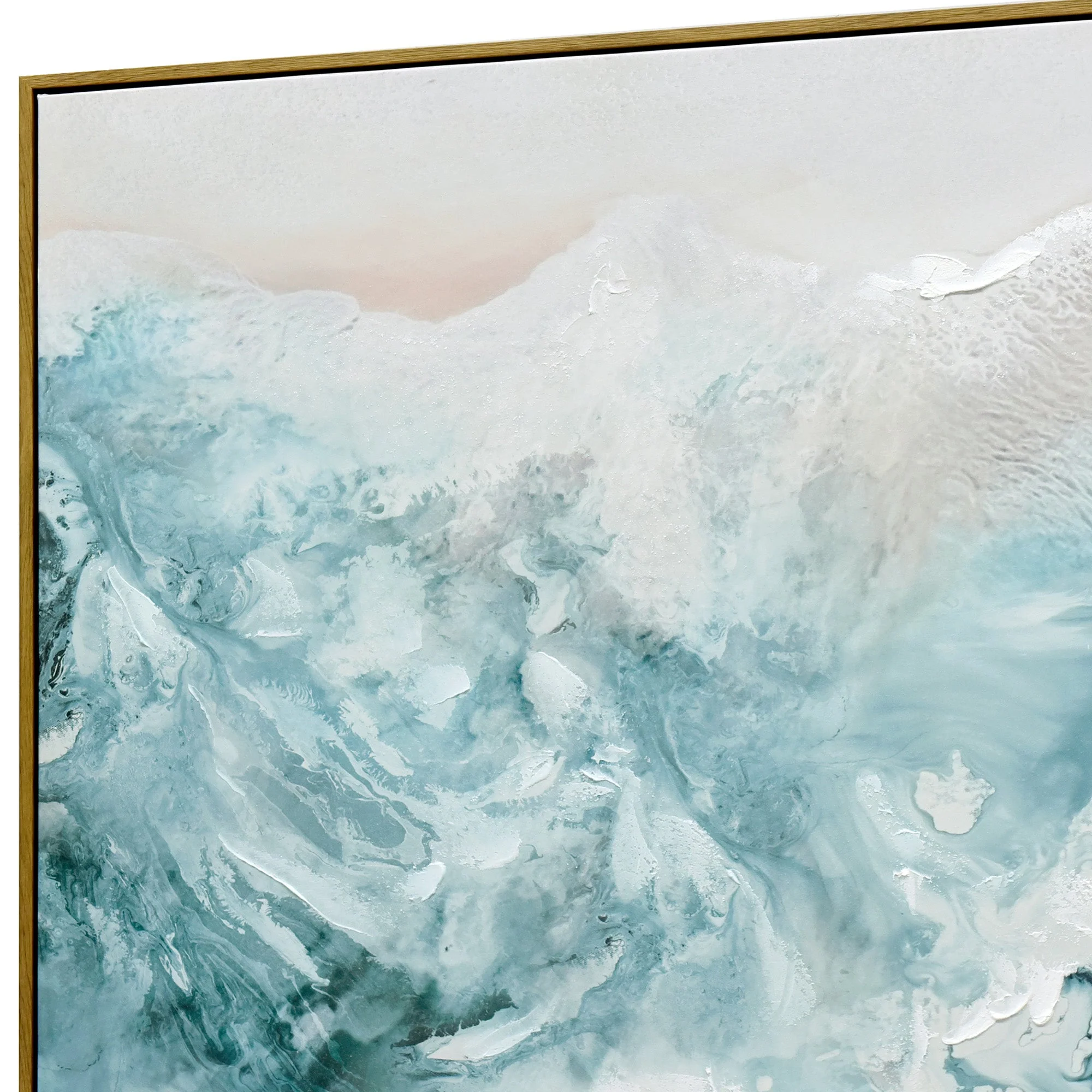 120X80cm Wave's Embrace Dark Wood Framed Canvas Wall Art - Image 10