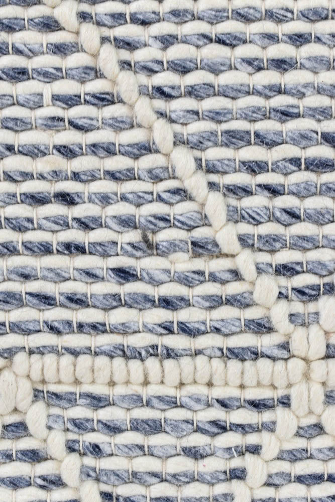 Albona Blue White Wool Rug - Image 4