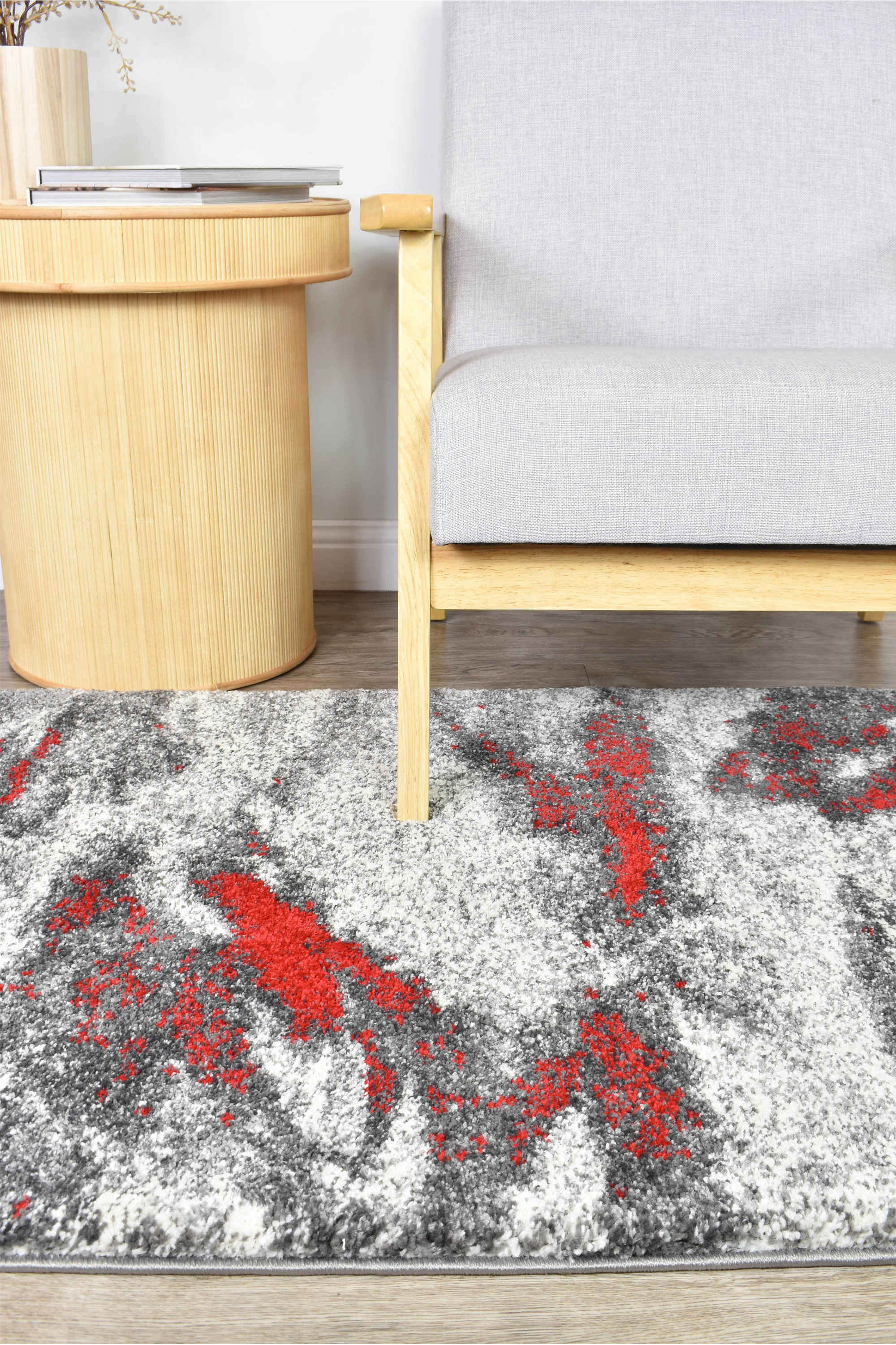 Dahlia 176 Grey Red Rug - Image 14