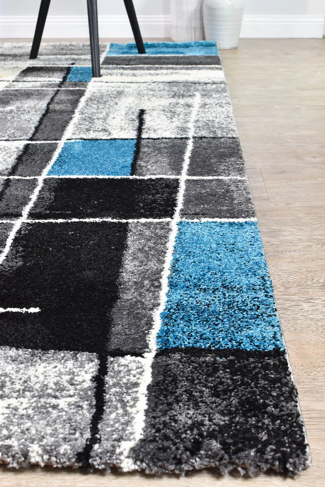 Dahlia 297 Dark Grey Turquoise Rug - Image 3