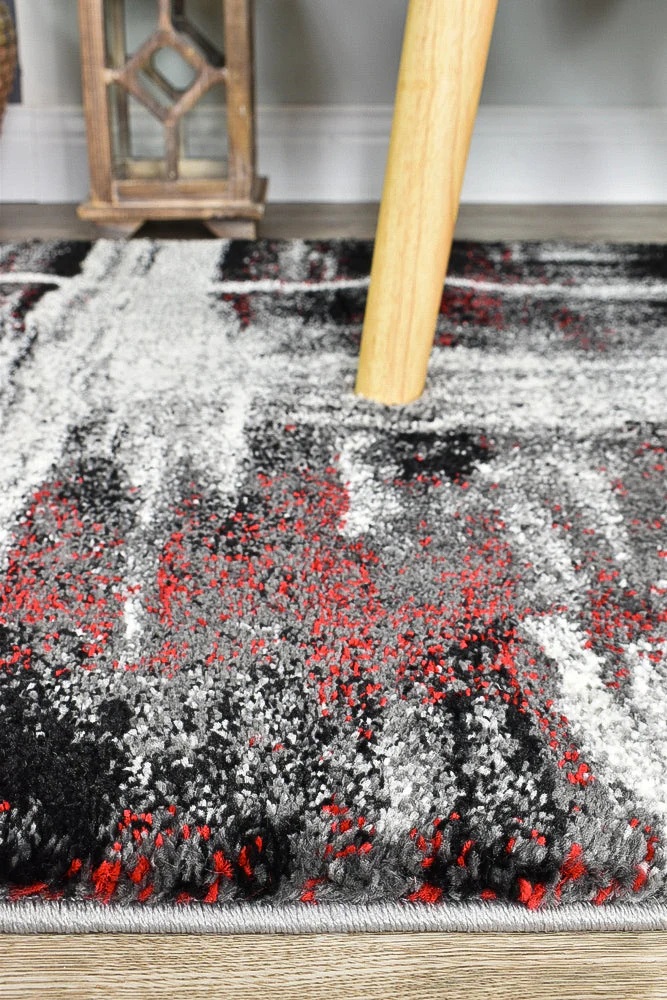 Millard 347 Light Grey Red Rug - Image 10