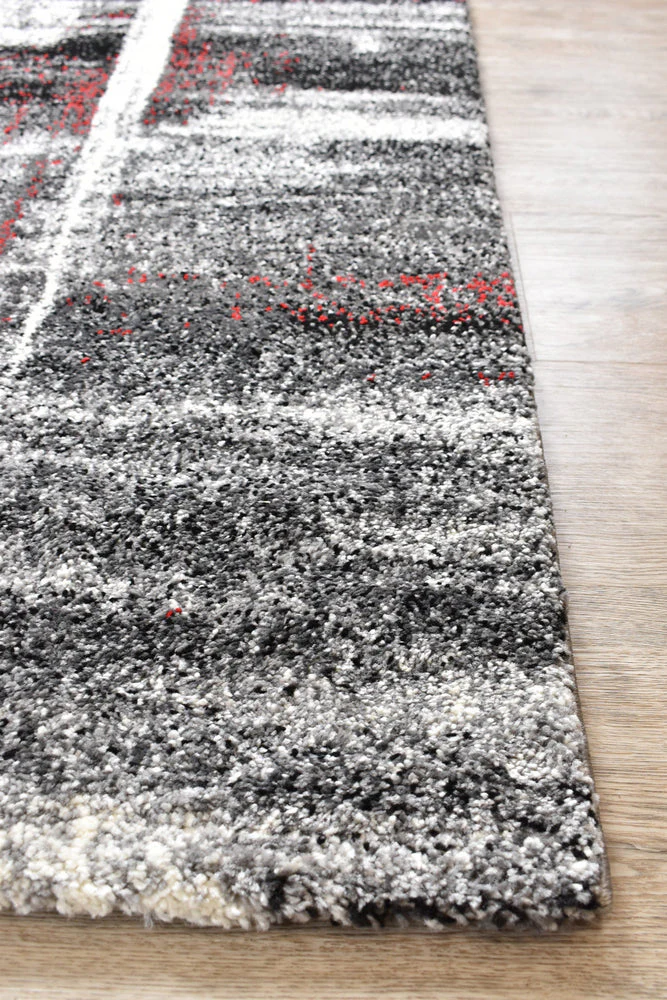 Millard 347 Light Grey Red Rug - Image 3