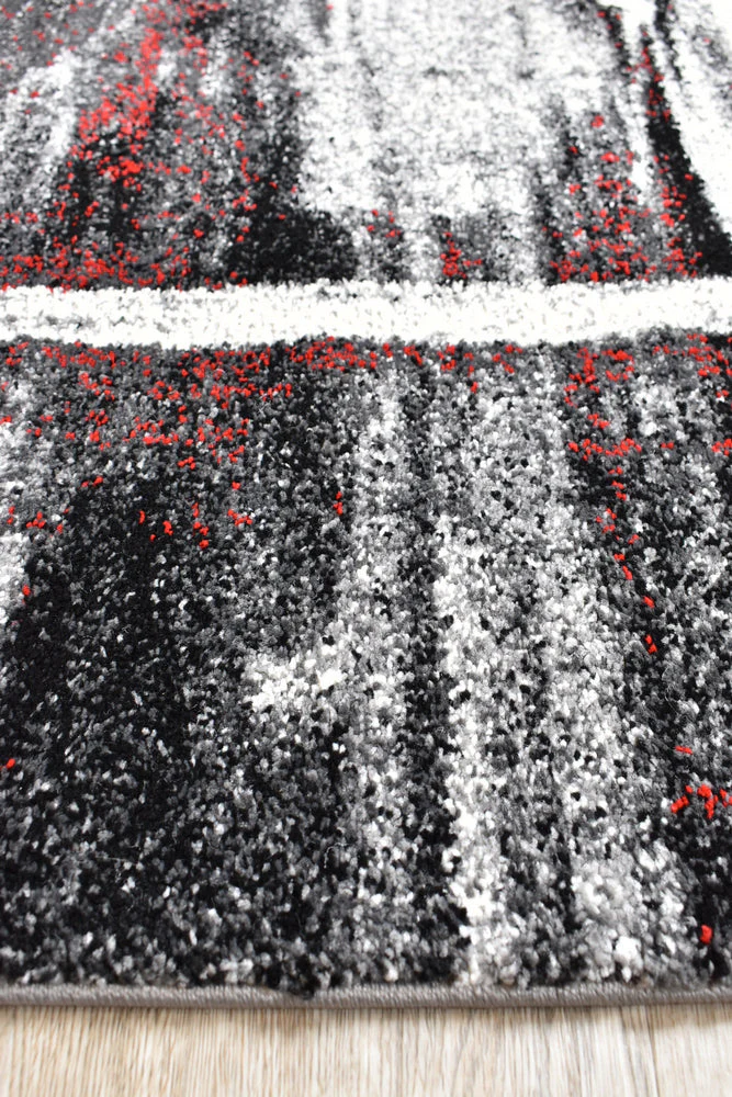 Millard 347 Light Grey Red Rug - Image 4
