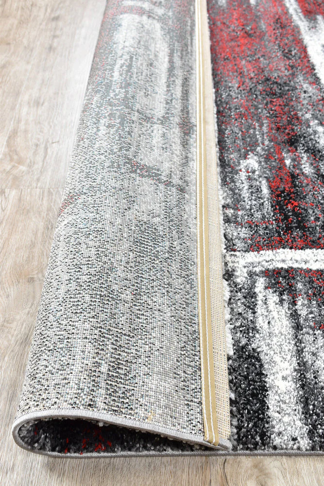Millard 347 Light Grey Red Rug - Image 6