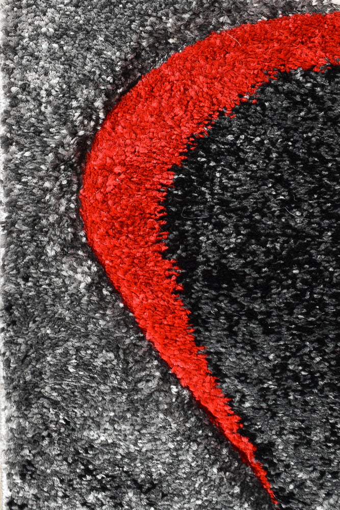 Millard 37 Dark Grey Red Rug - Image 14