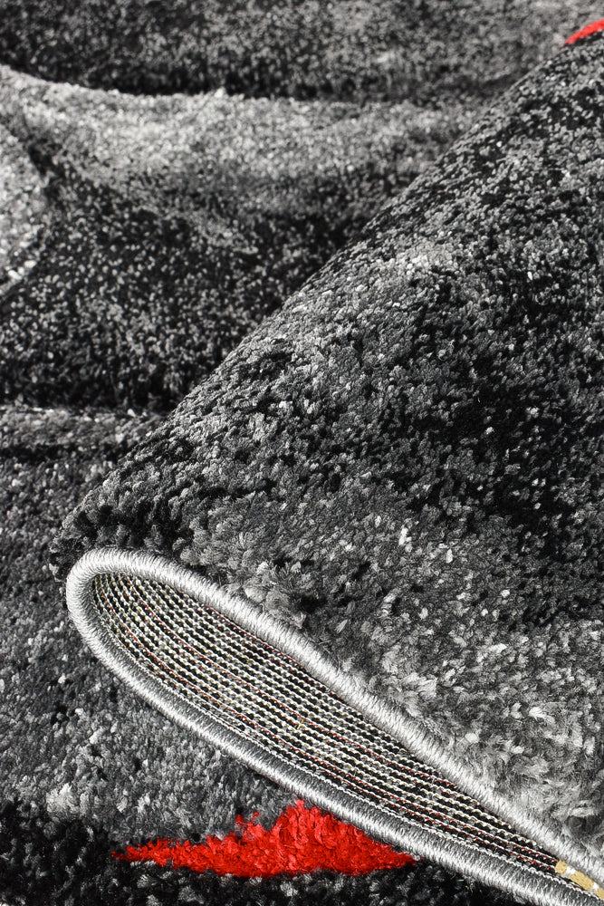 Millard 37 Dark Grey Red Rug - Image 16
