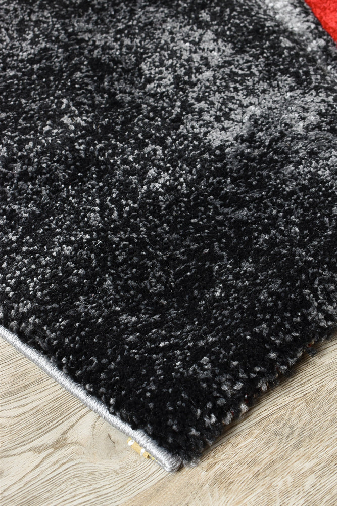 Millard 37 Dark Grey Red Rug - Image 3