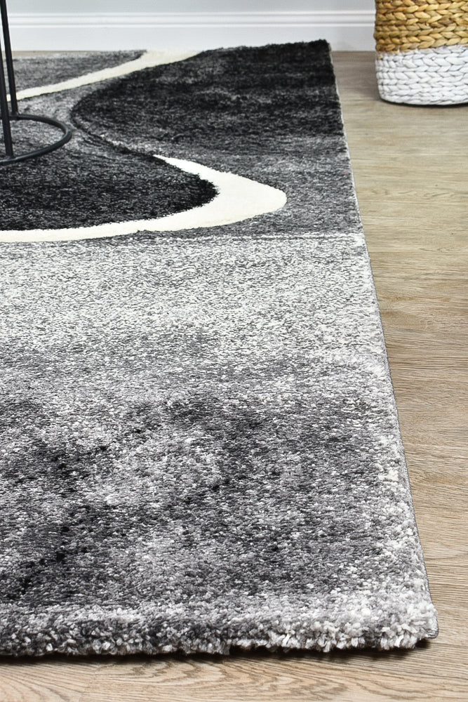 Millard 37 Dark Grey White Rug - Image 4