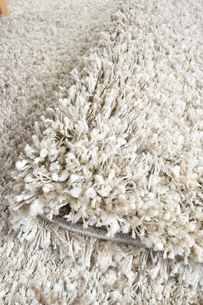Plain Portland Shaggy Rug Beige 2211 - Image 5