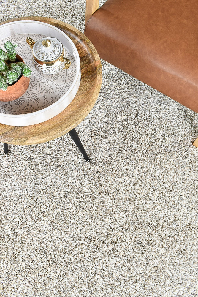 Plain Portland Shaggy Rug Beige 2211 - Image 7