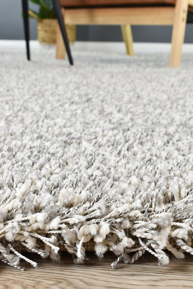 Plain Portland Shaggy Rug Grey 6699 - Image 6