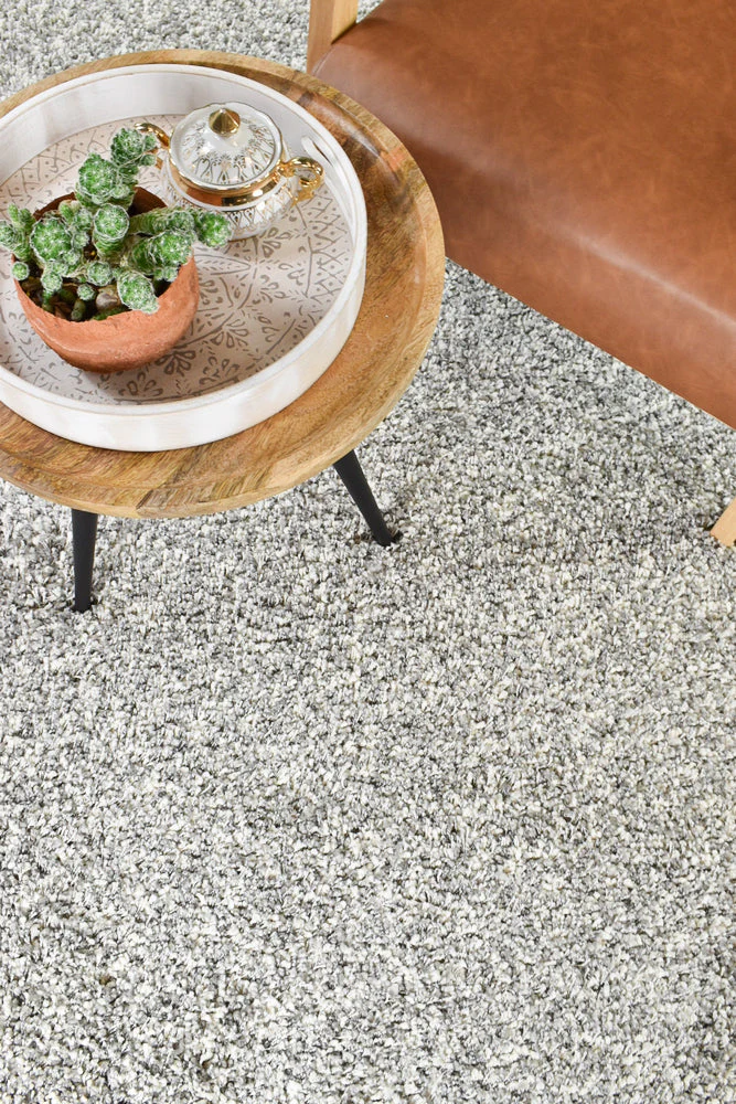 Plain Portland Shaggy Rug Grey 6699 - Image 7