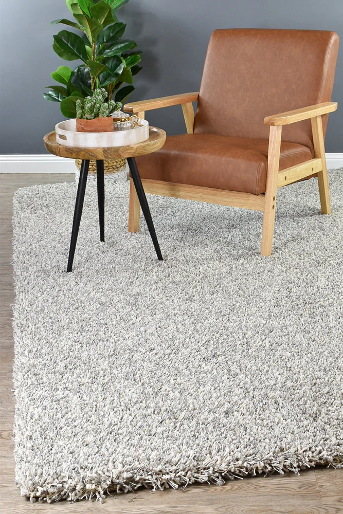 Plain Portland Shaggy Rug Grey 6699 - Image 8