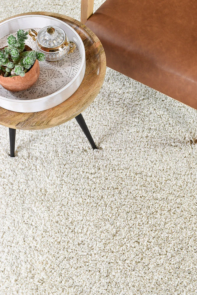 Plain Portland Shaggy Rug Natural 6926 - Image 7