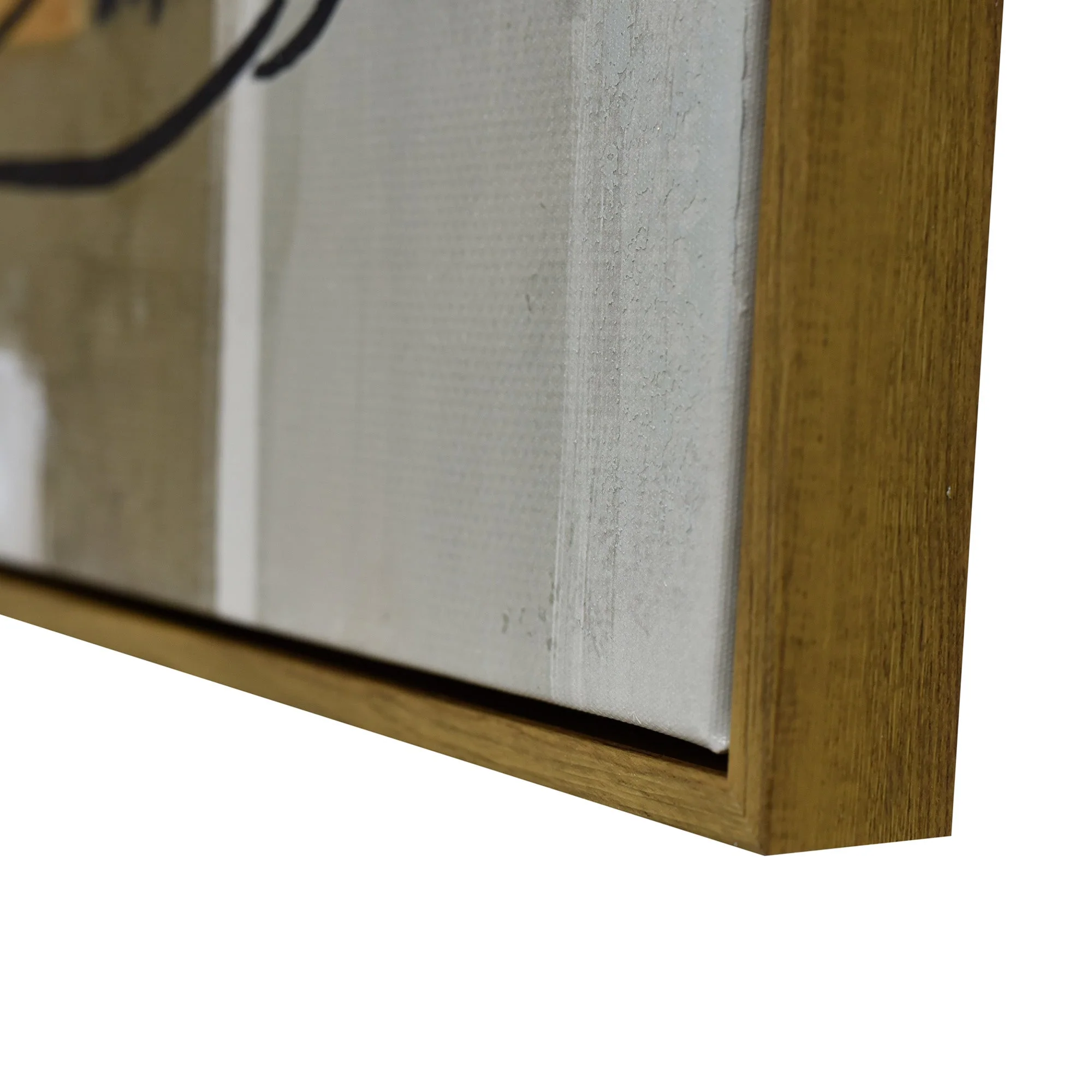 50X60cm Golden Veil Dark Wood Framed Canvas Wall Art - Image 7