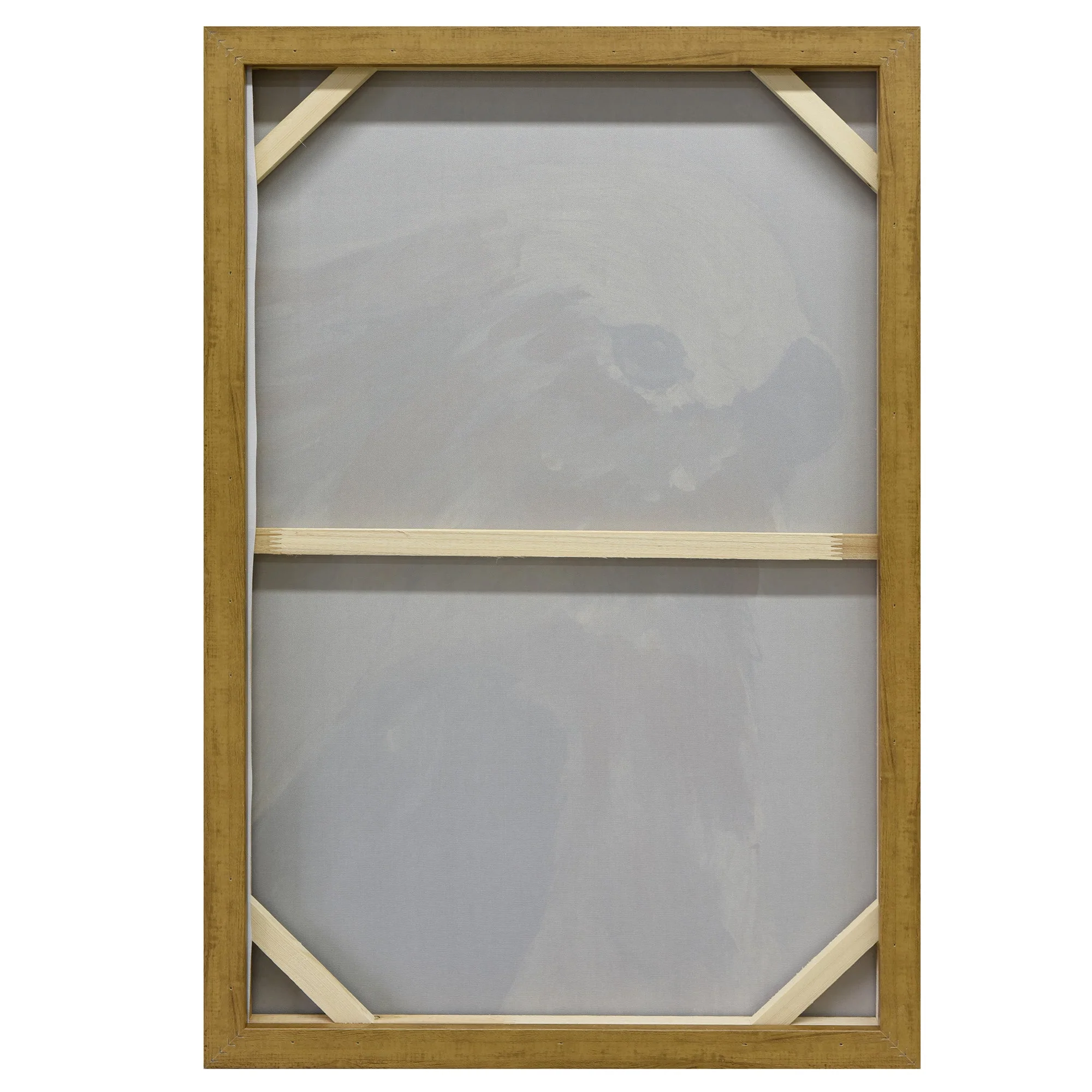 60X90cm Cerulean Gaze Dark Wood Framed Hand Painted Canvas Wall Art - Image 4