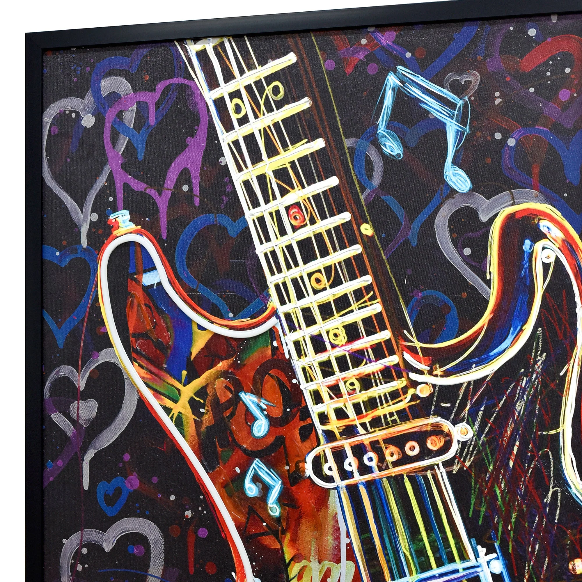 60X90cm Neon Serenade Black Framed Hand Painted LED Wall Art - Image 12