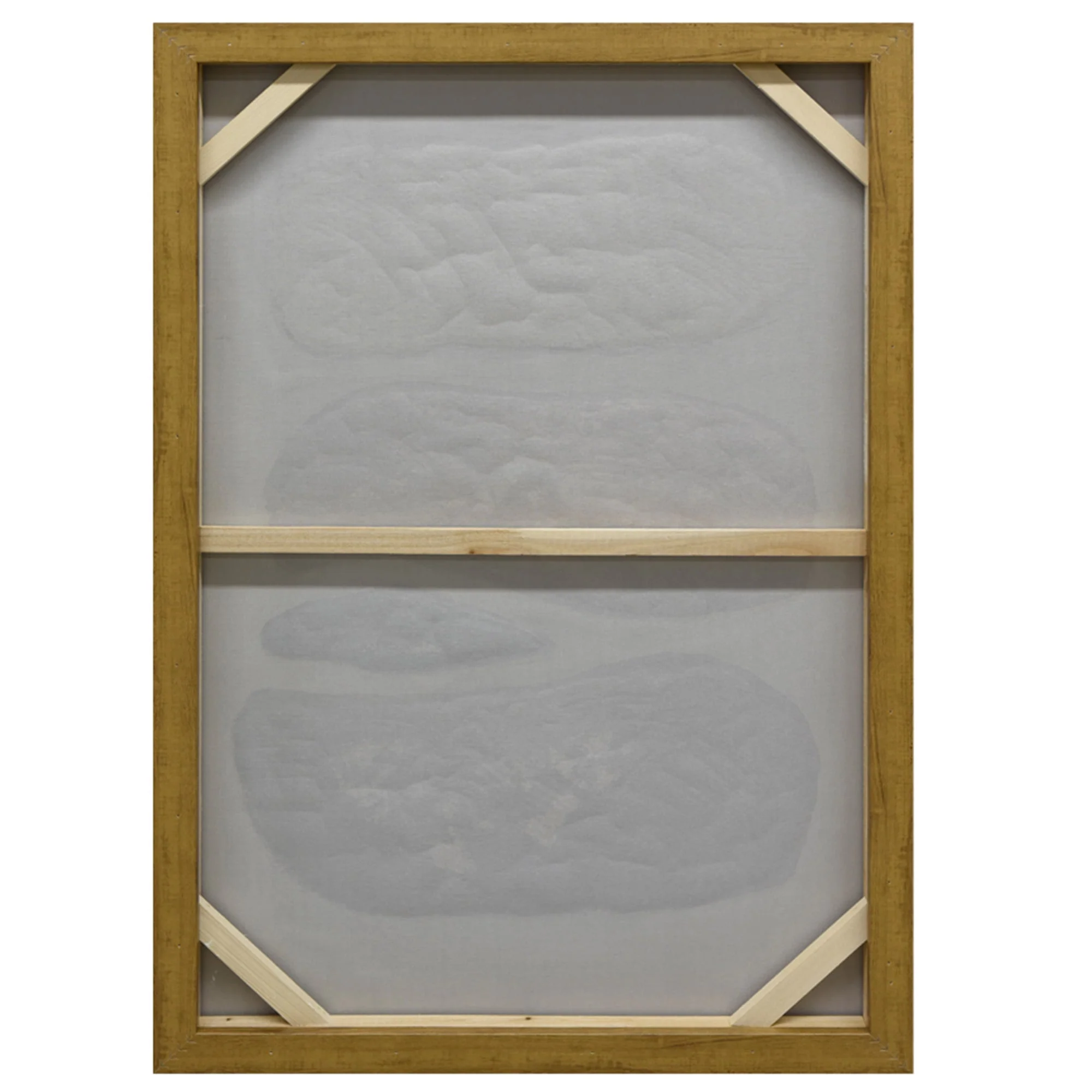 60X90cm Pebble Mosaic Dark Wood Framed Hand Painted Canvas Wall Art - Image 4