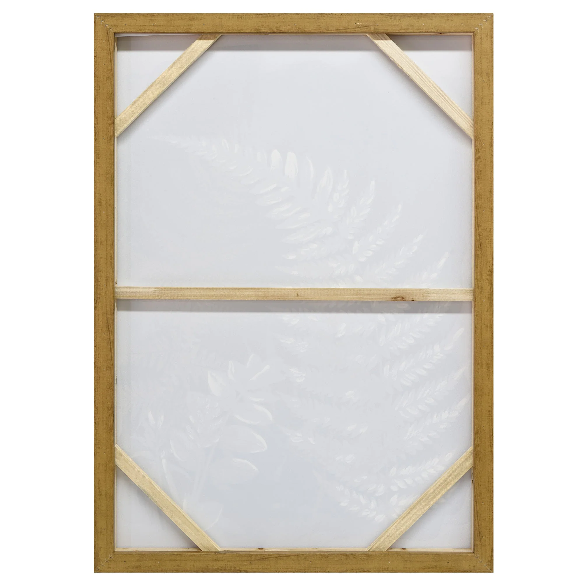 70X100cm Lustrous Foliage Dark Wood Framed Canvas Wall Art - Image 4