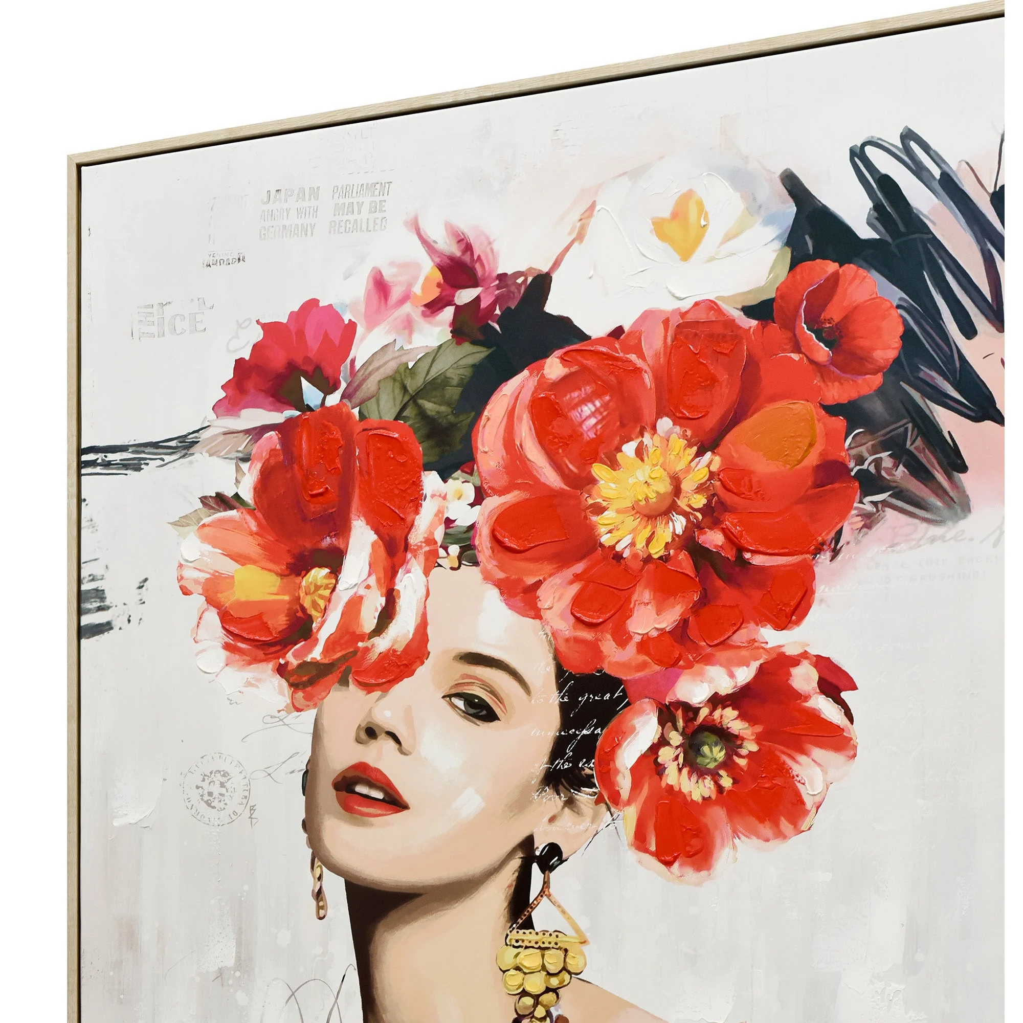 80X120cm Blossom Adorned Light Wood Framed Canvas Wall Art - Image 10