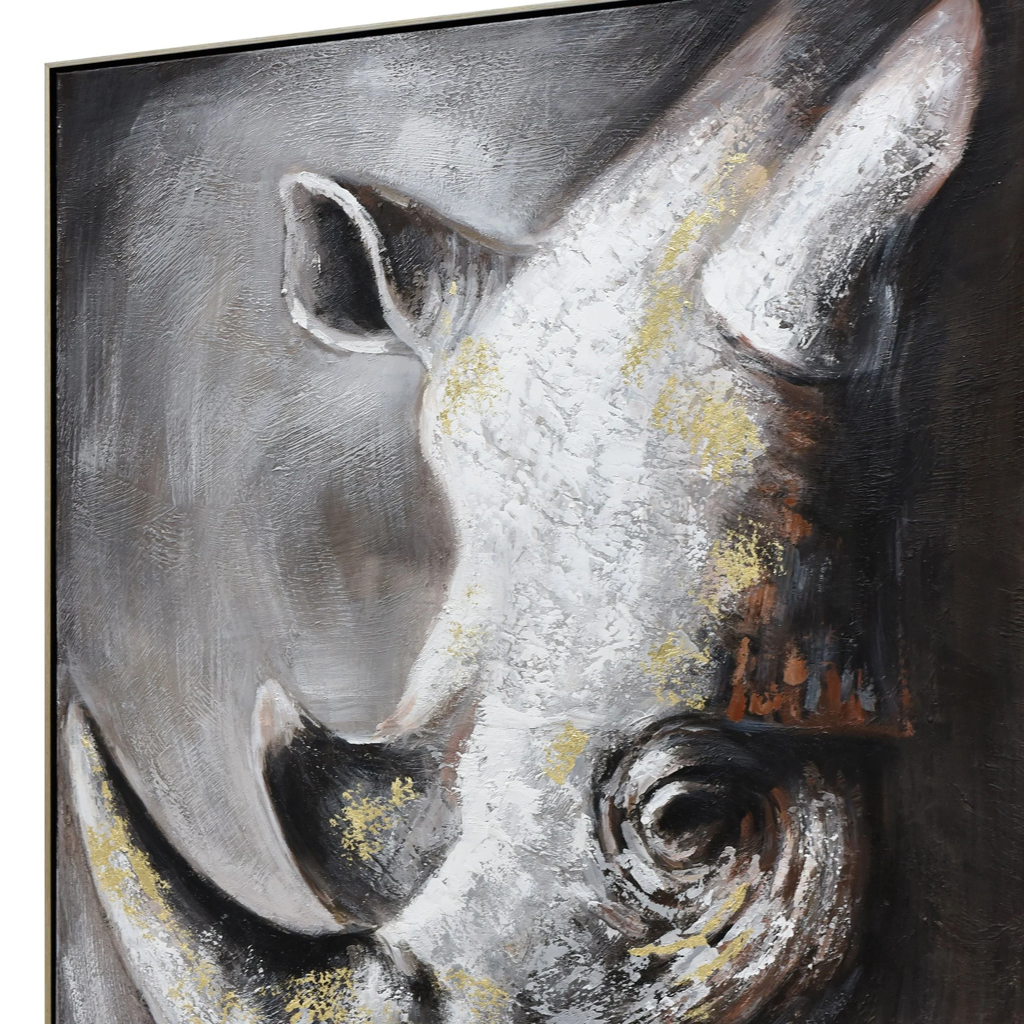 80X120cm Golden Titan Champagne Framed Hand Painted Canvas Wall Art - Image 10