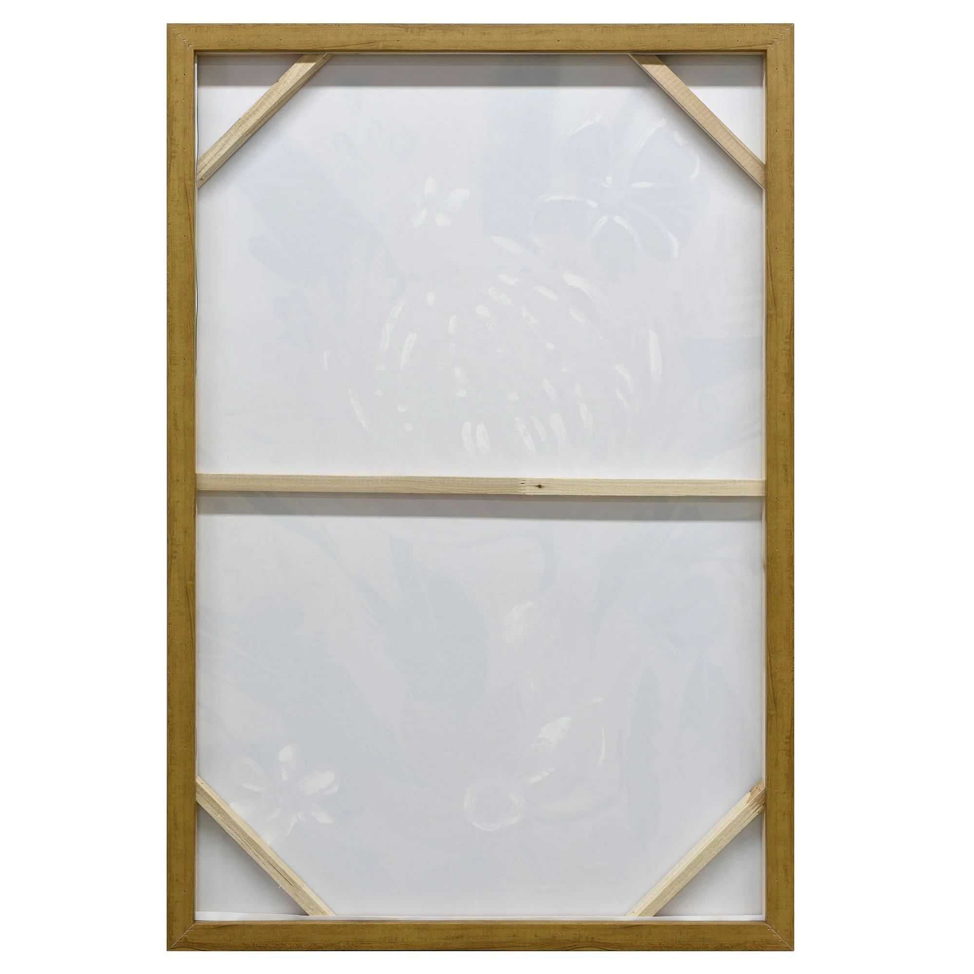 80X120cm Native Bloom Dark Wood Framed Canvas Wall Art - Image 4