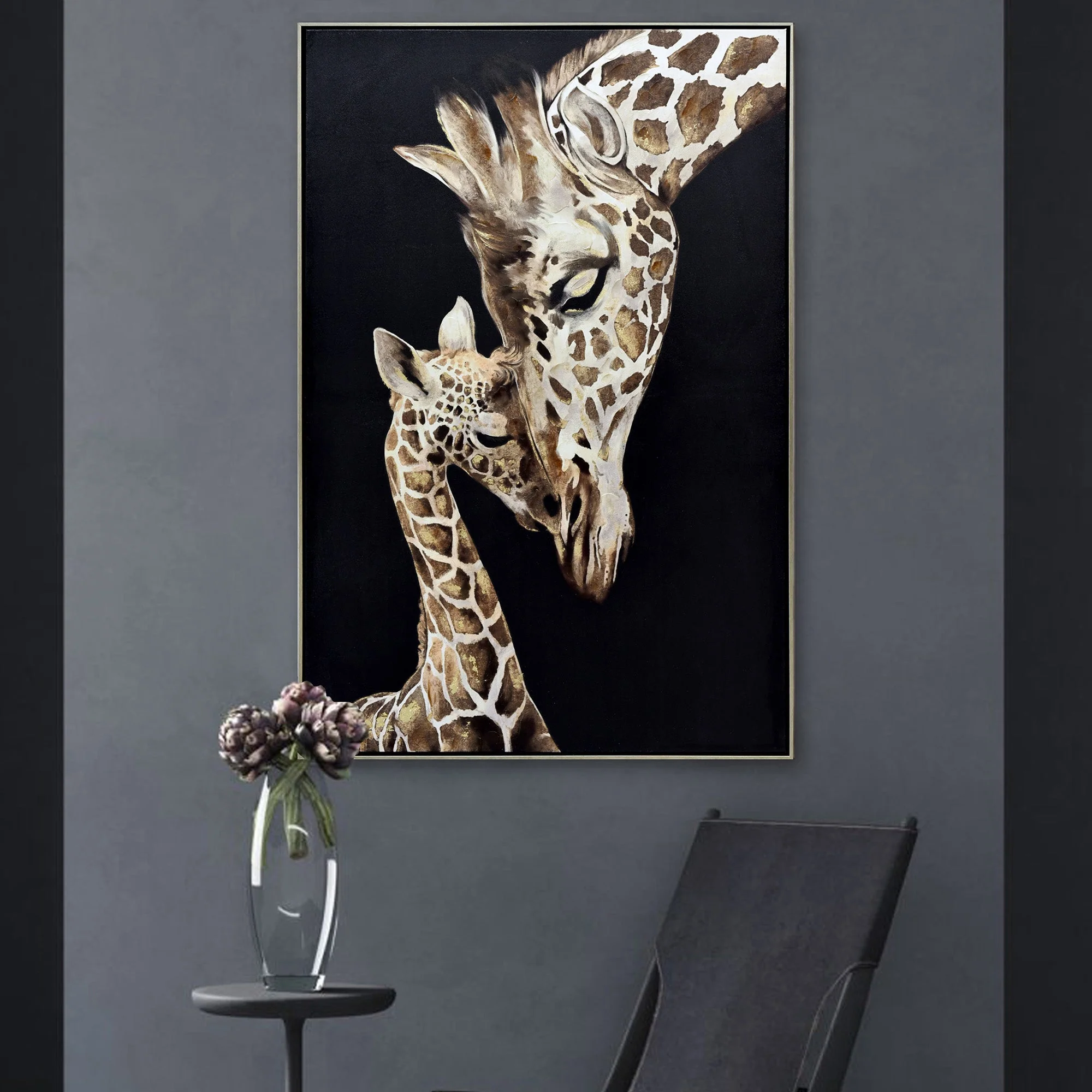 80X120cm Tender Touch Champagne Framed Canvas Wall Art - Image 3