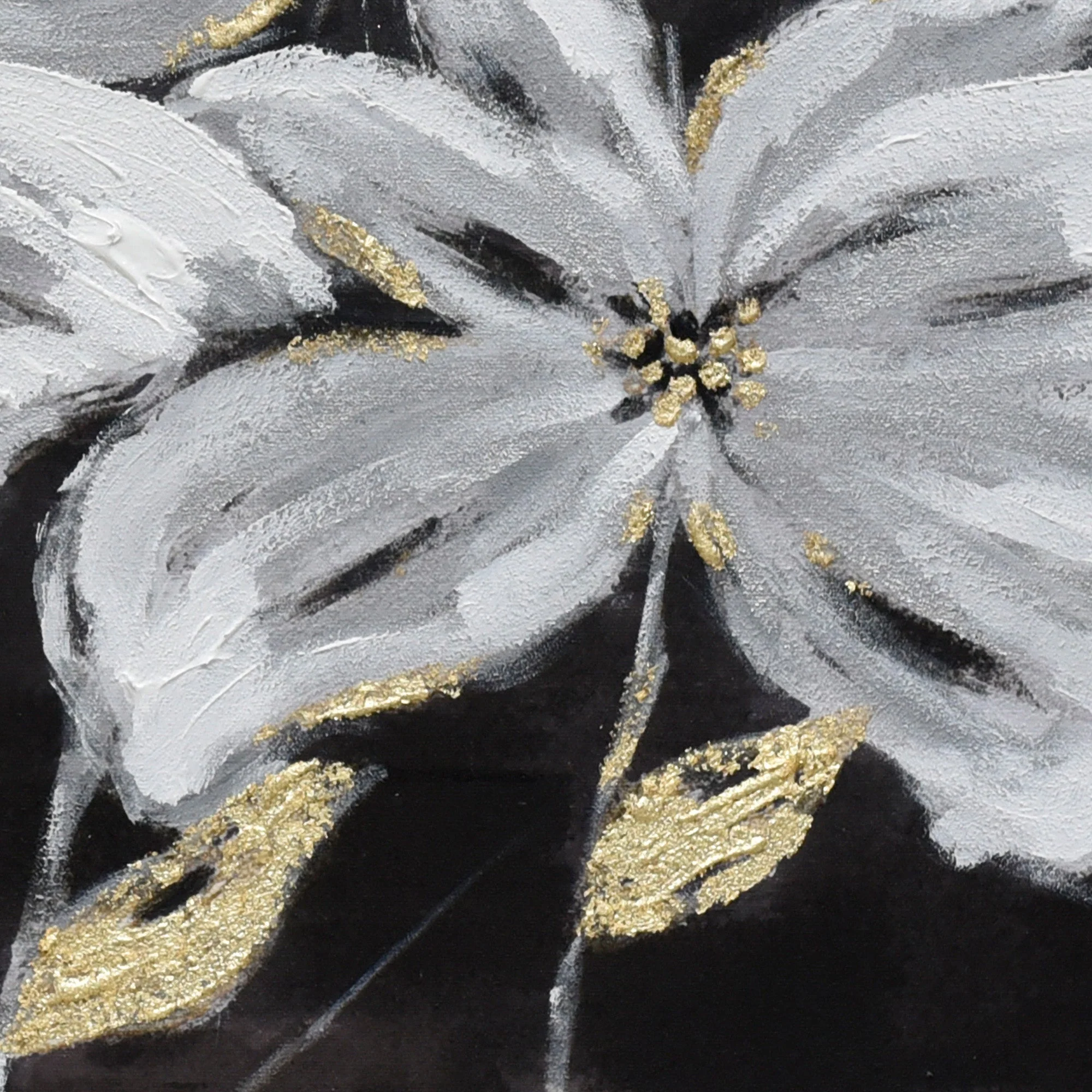 80X80cm Golden Blossoms Gold Framed Hand Painted Canvas Wall Art - Image 9