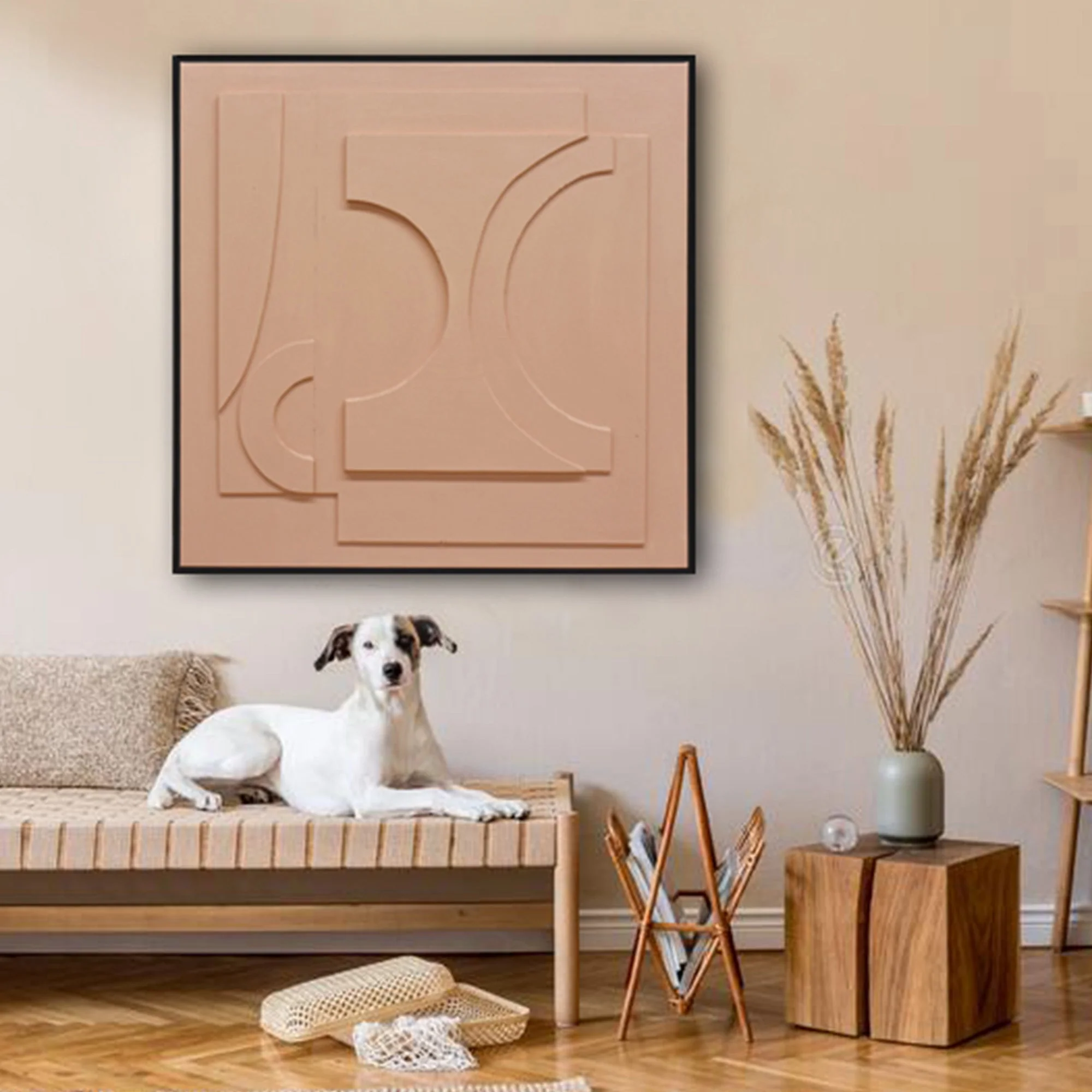 80X80cm Panorama Dimensions Black Framed Hand Painted Canvas 3D Wall Art - Image 3