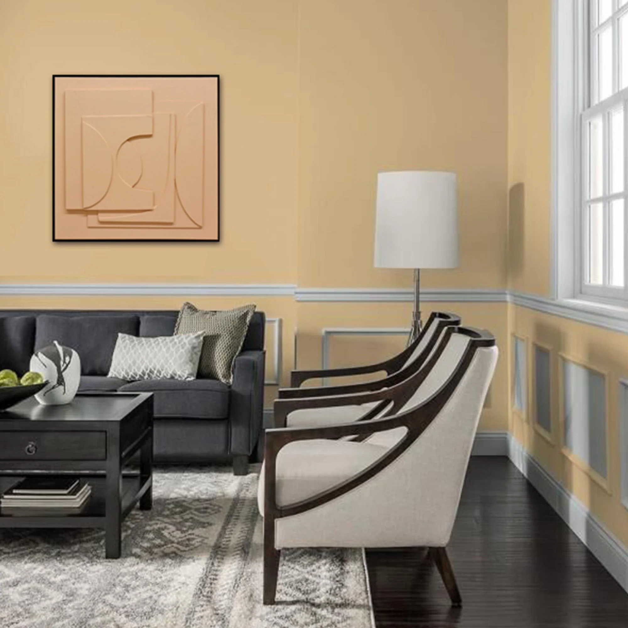 80X80cm Panorama Dimensions II Black Framed Hand Painted Canvas 3D Wall Art - Image 3