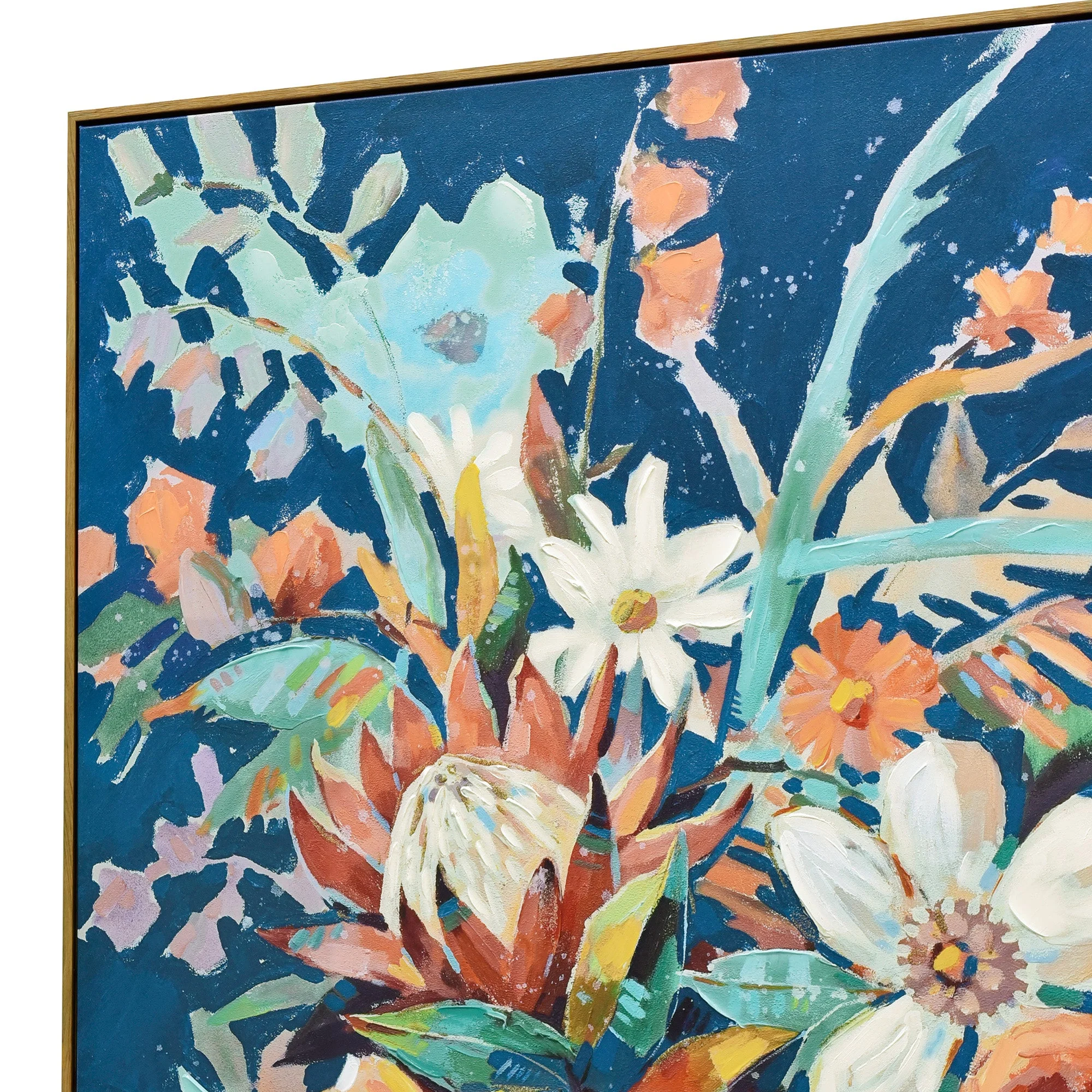 90X120cm Austral Flora Dark Wood Framed Canvas Wall Art - Image 10