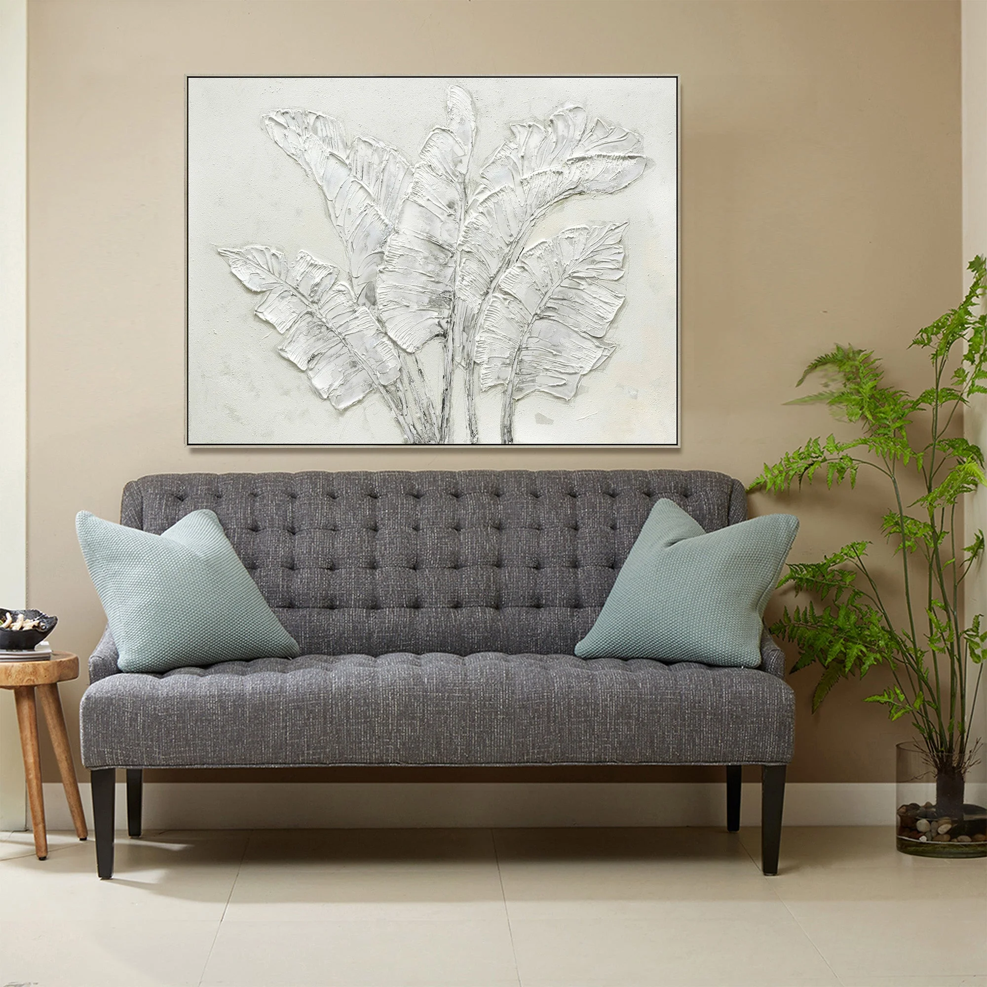 90X120cm Ethereal Paradise Light Wood Framed Hand Painted Canvas Wall Art - Image 3